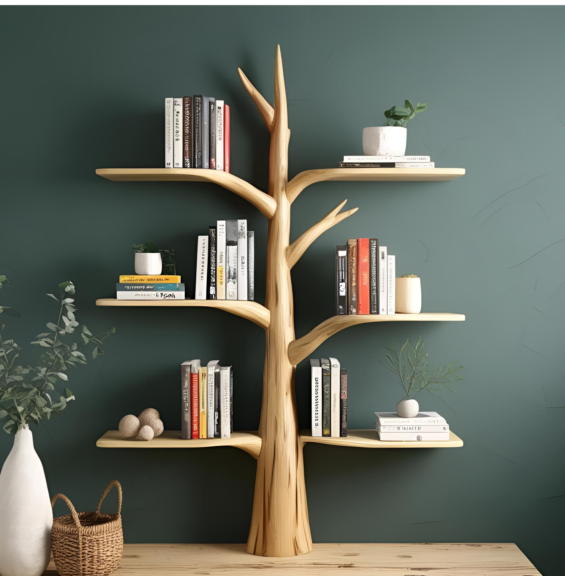 Tree Shaped Wooden Bookshelf-Custom order available in variable