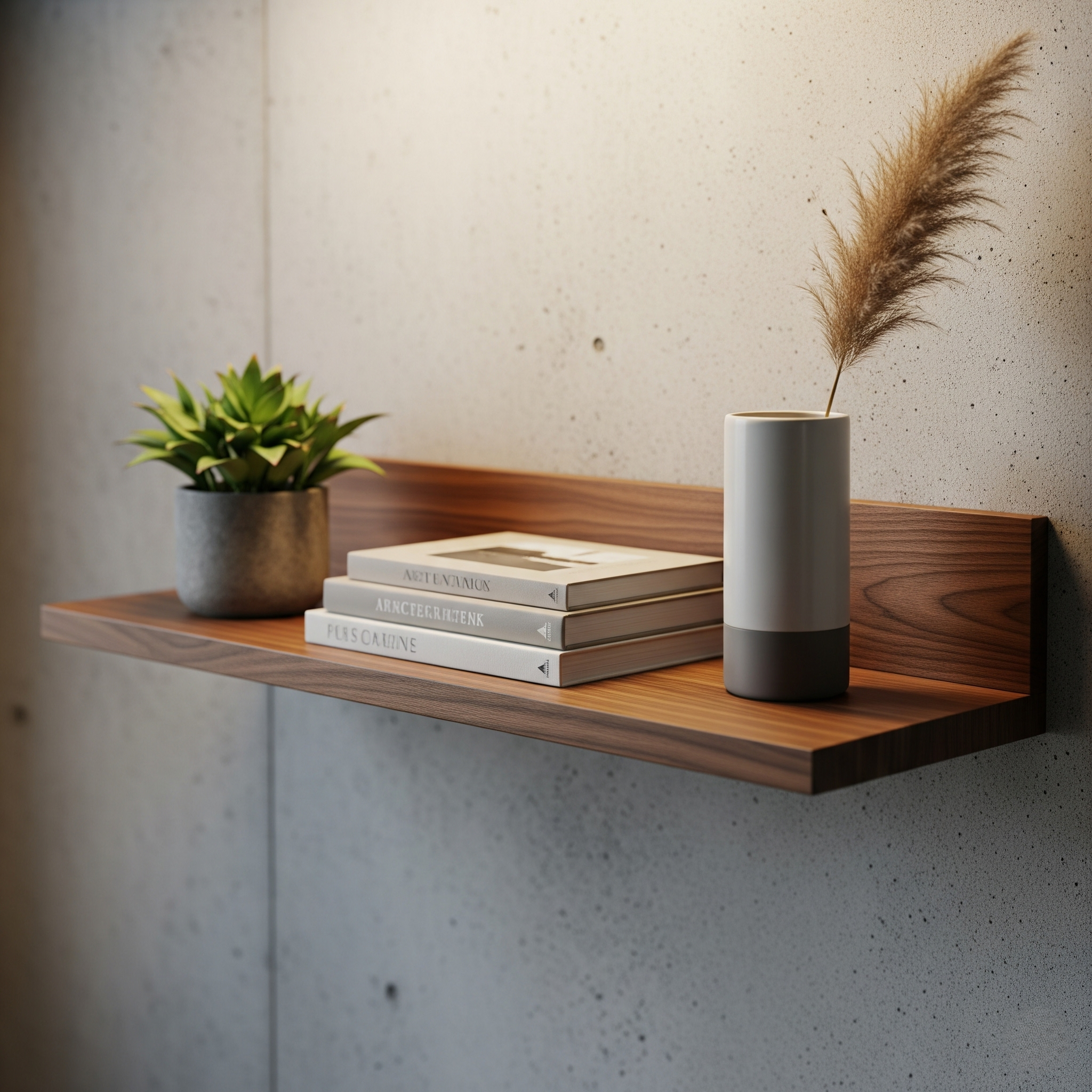 Teak Wall Mounted Wooden Shelves