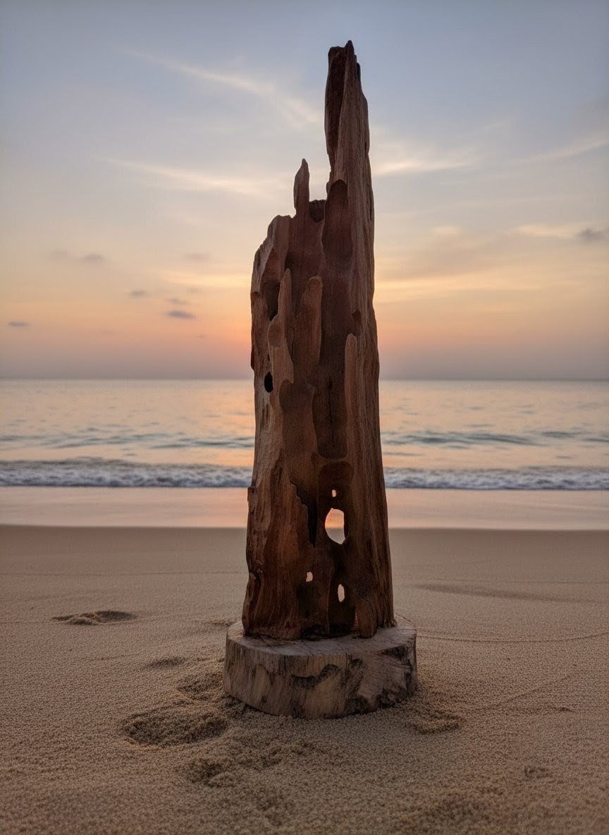 Rustic Driftwood Sculpture 50 Cm Height 