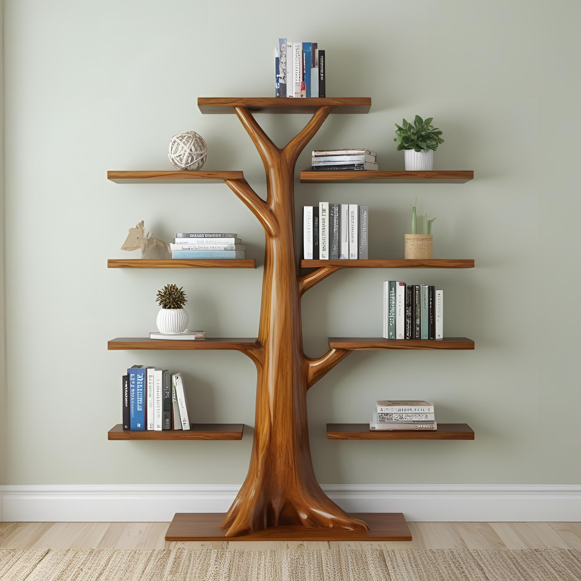 Tree Shaped Wooden Bookshelf-Custom order available in variable sizes