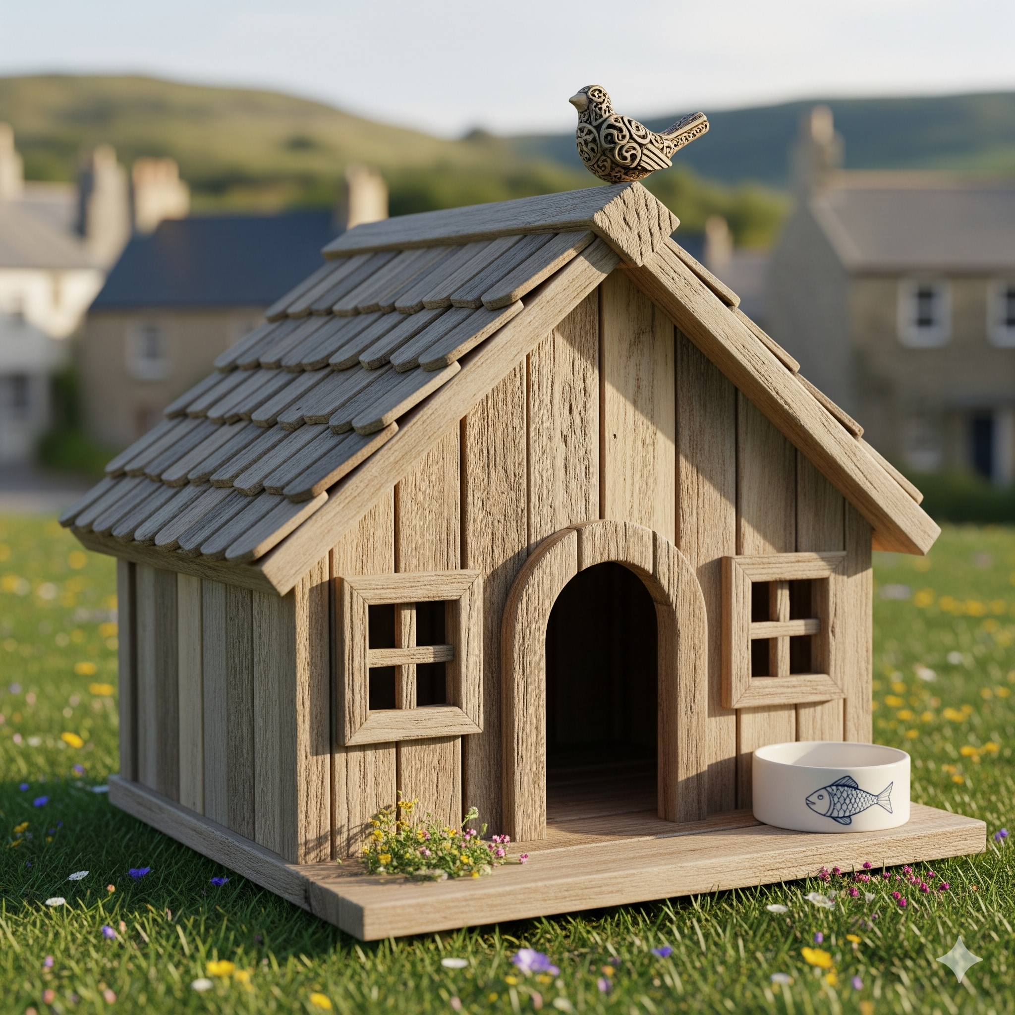 Wooden Cat House -Custom order available in variable sizes-Price may vary for different sizes