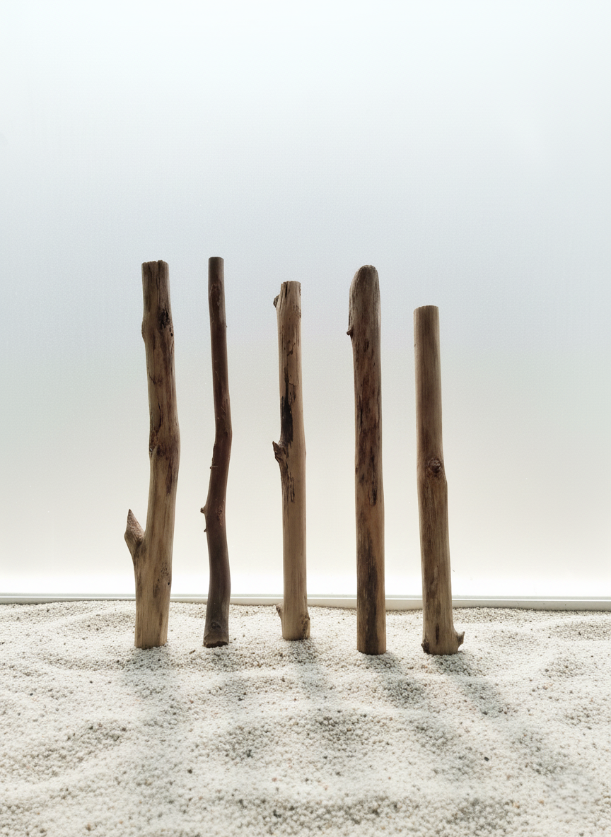 Natural 5 Teak Wooden Sticks 30 cm long 