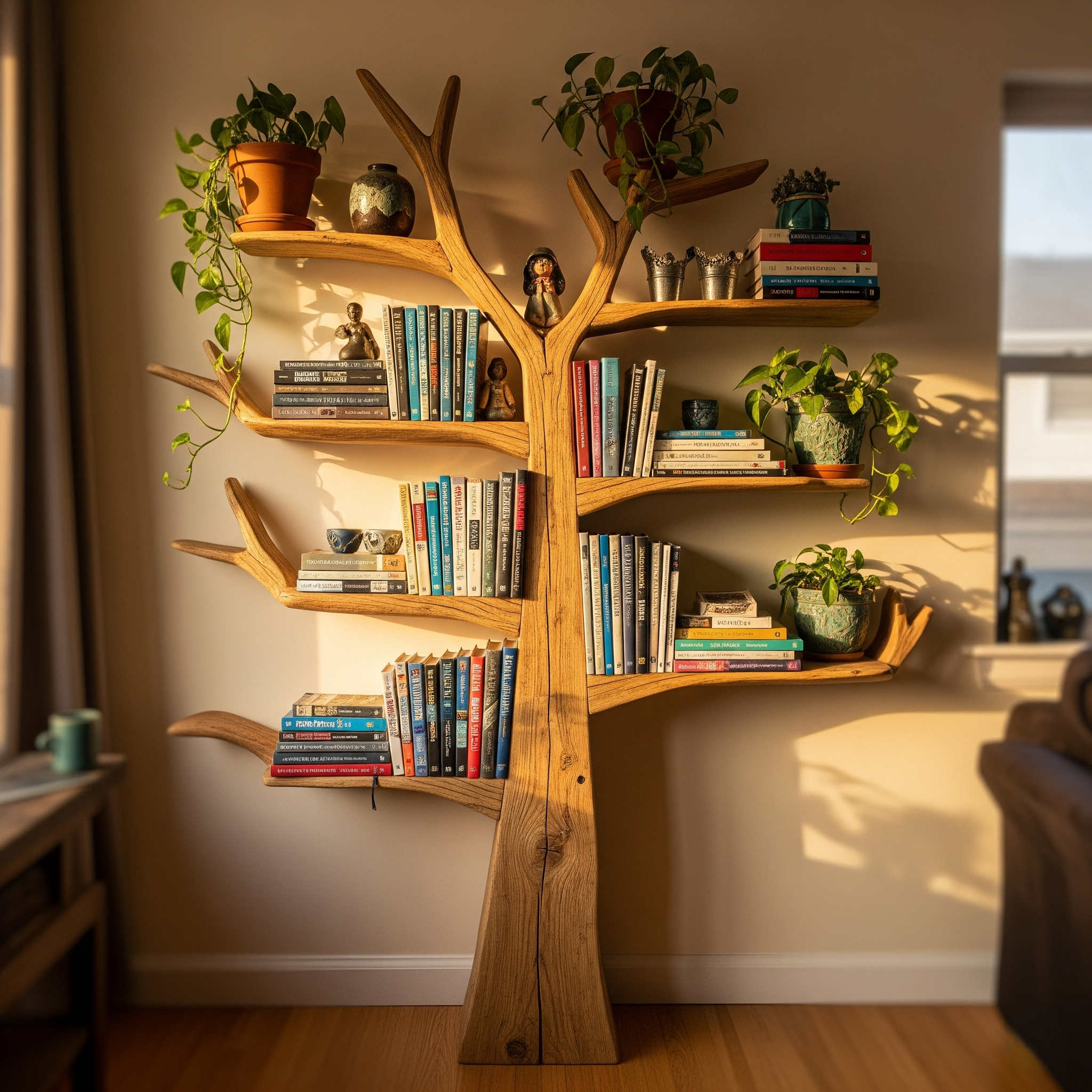 Tree Shaped Wooden Bookshelf-Custom order available in variable