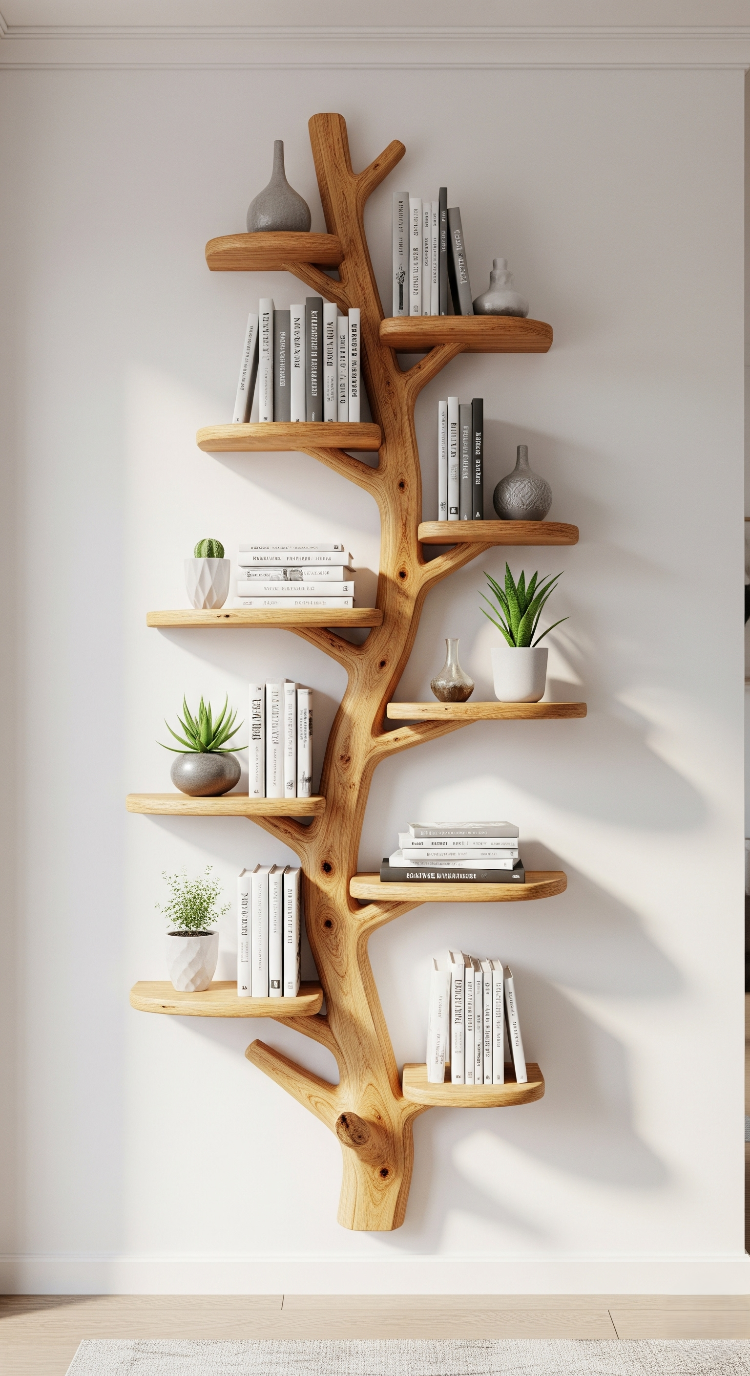 Tree Branch Wooden Bookshelf