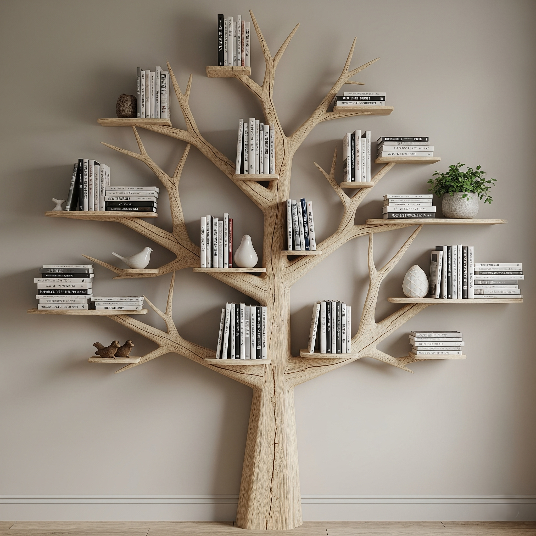 Tree Shaped Wooden Bookshelf-Custom order available in variable sizes