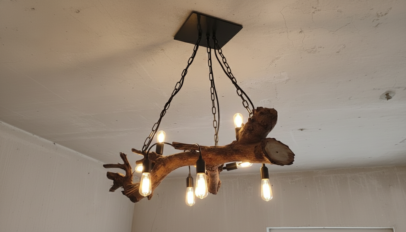 Rustic Wood Branch Chandelier