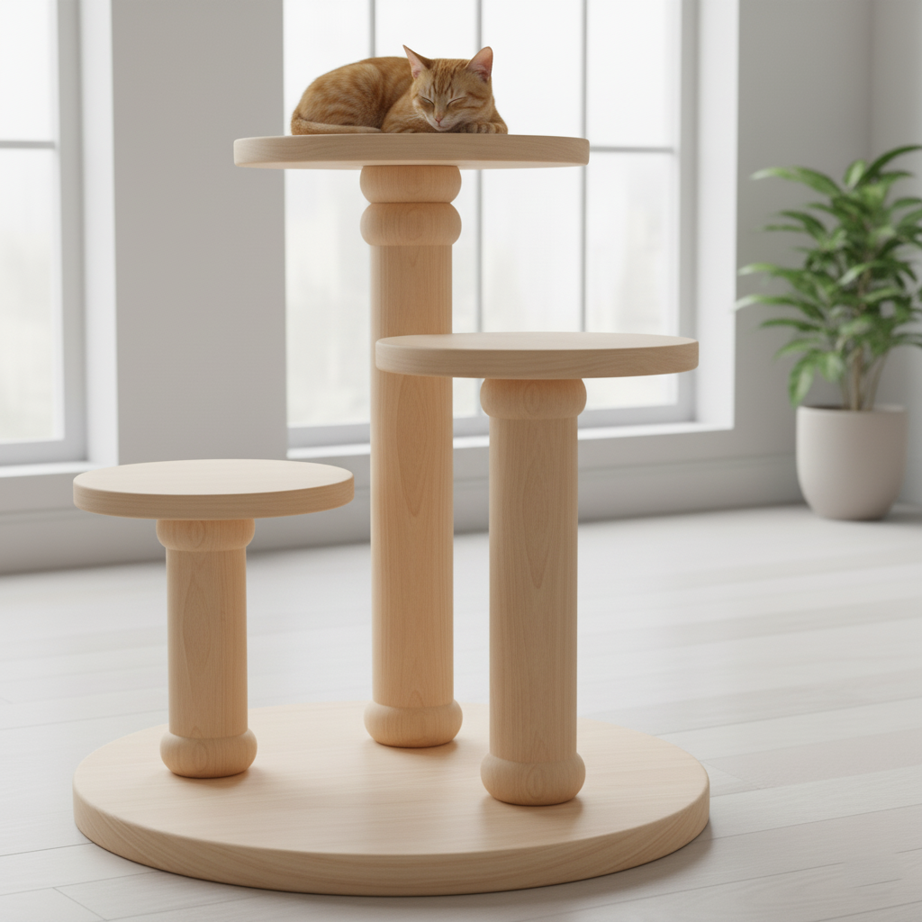 Wooden Cat Climbing Tower