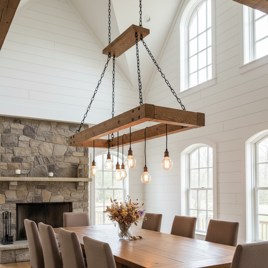 Rustic Wooden Chandelier-Custom Order available in variable sizes