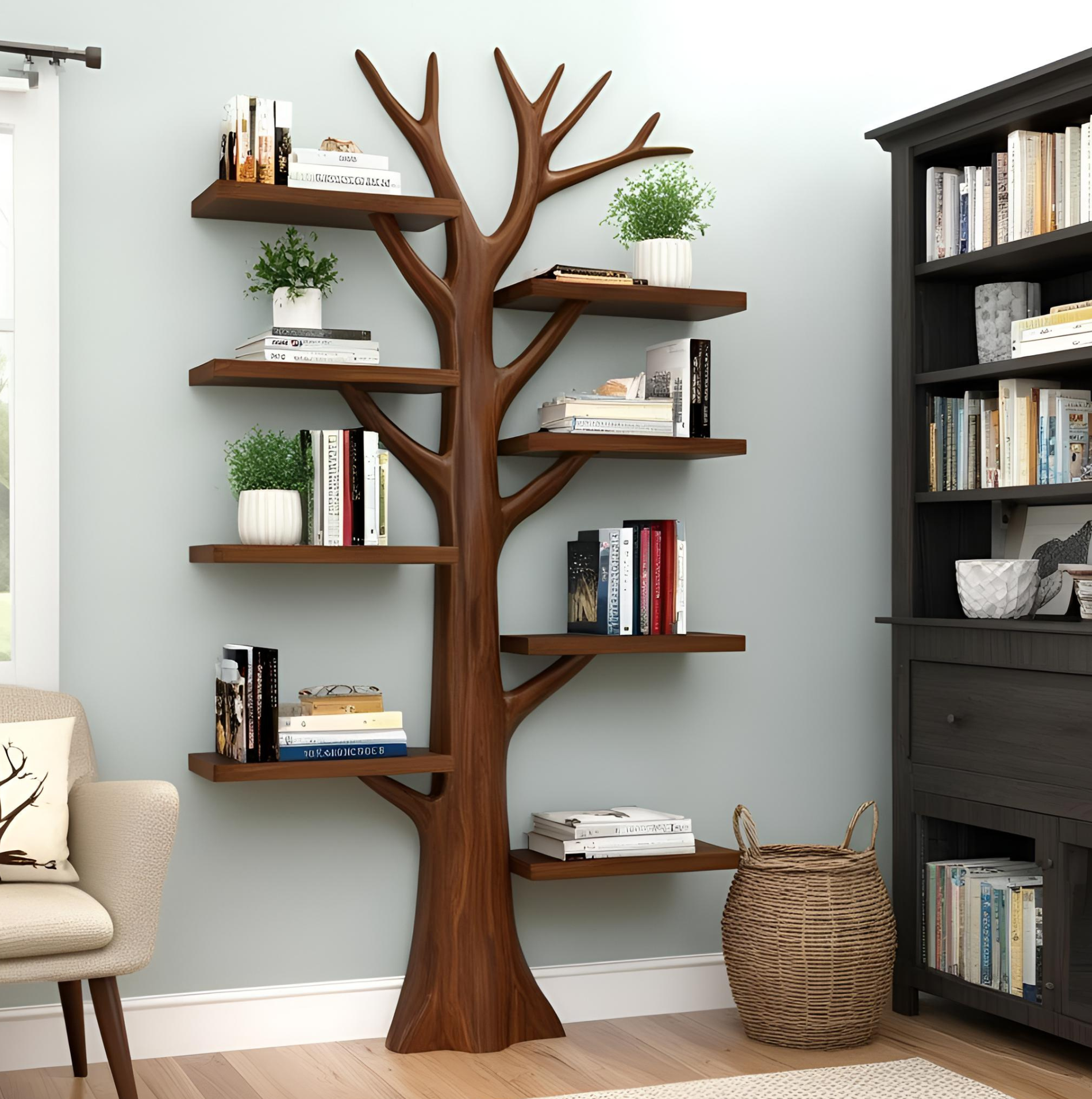 Tree Shaped Wooden Bookshelf-Custom order available in variable sizes