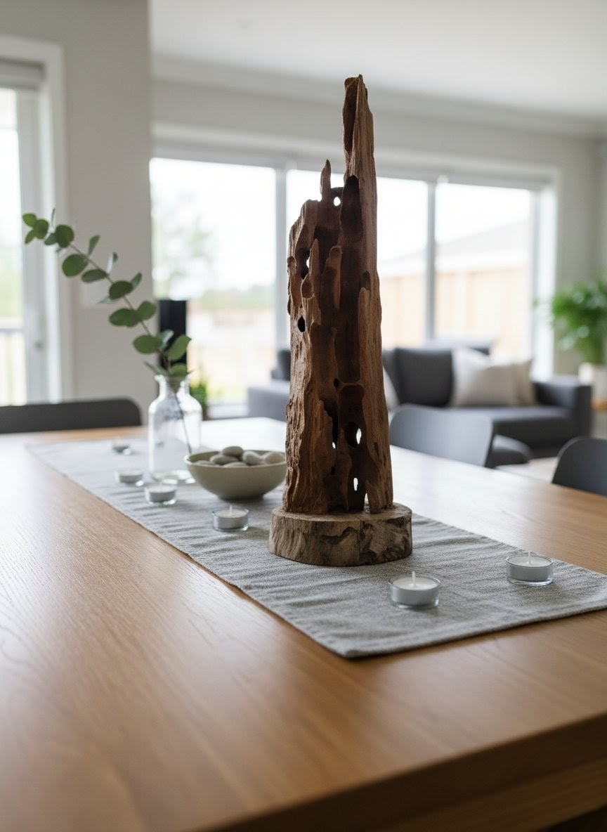 Rustic Driftwood Sculpture 50 Cm Height 