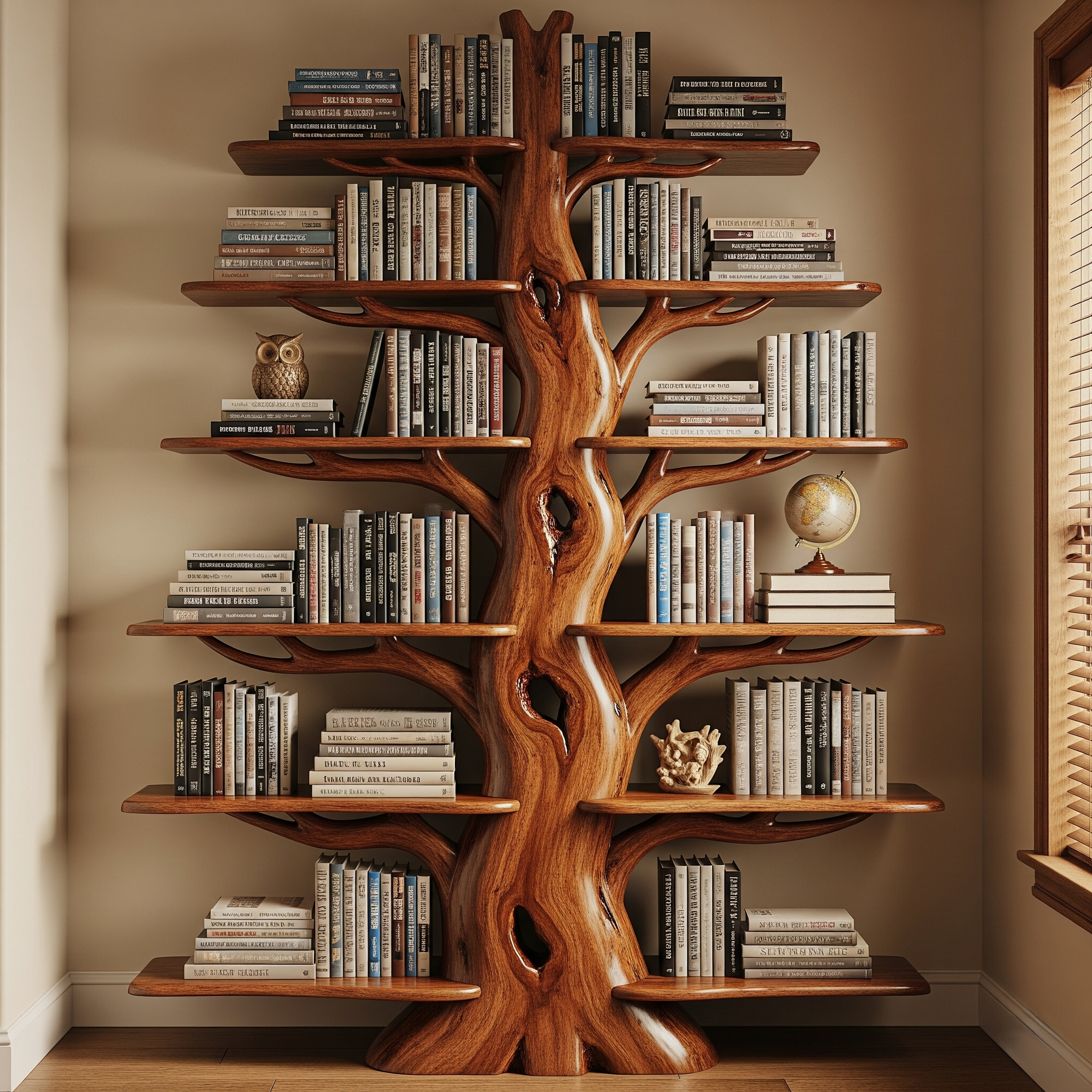 Tree Shaped Wooden Bookshelf