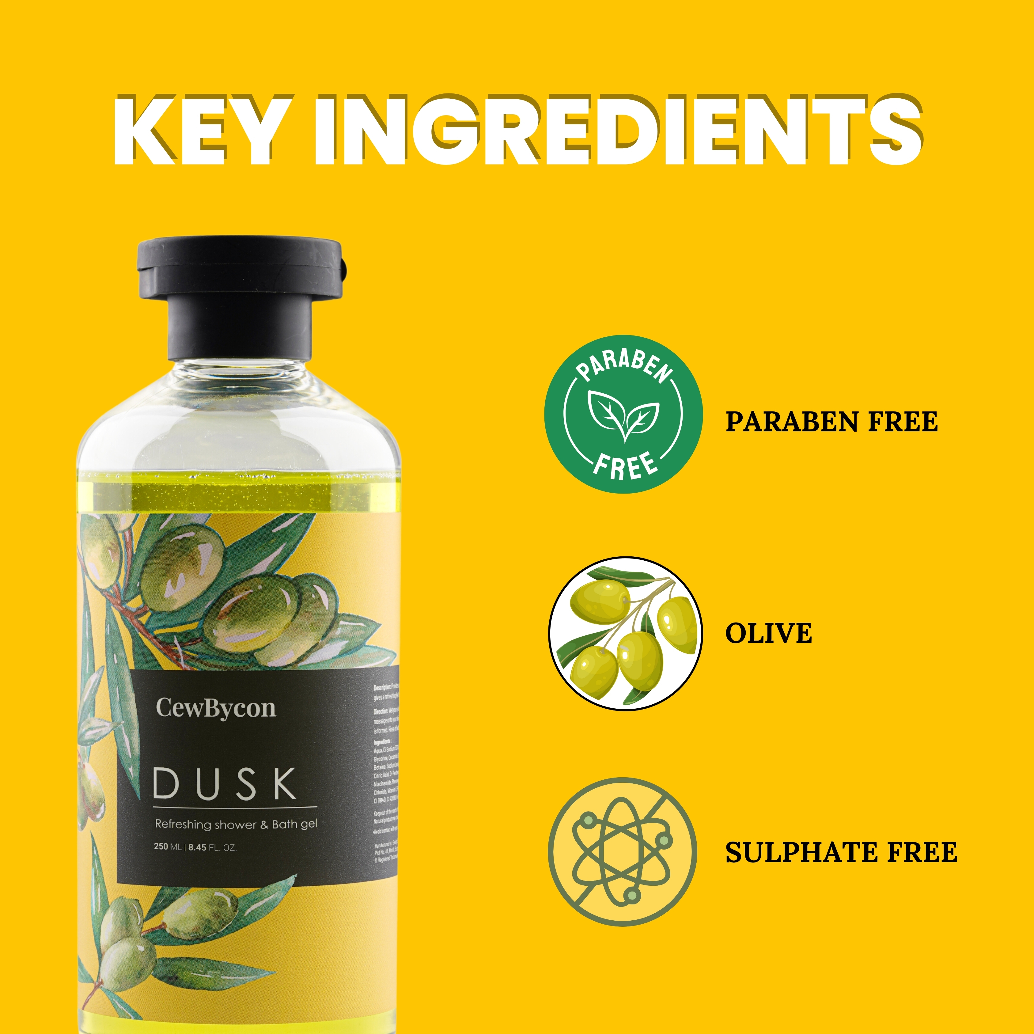 Cewbycon Bodywash shower gel | bodywash shower gel for men & Women | bodywash | Shower gel | Paraben & SLS free | Suitable for all skin types | Body Shower Gel 250ml 