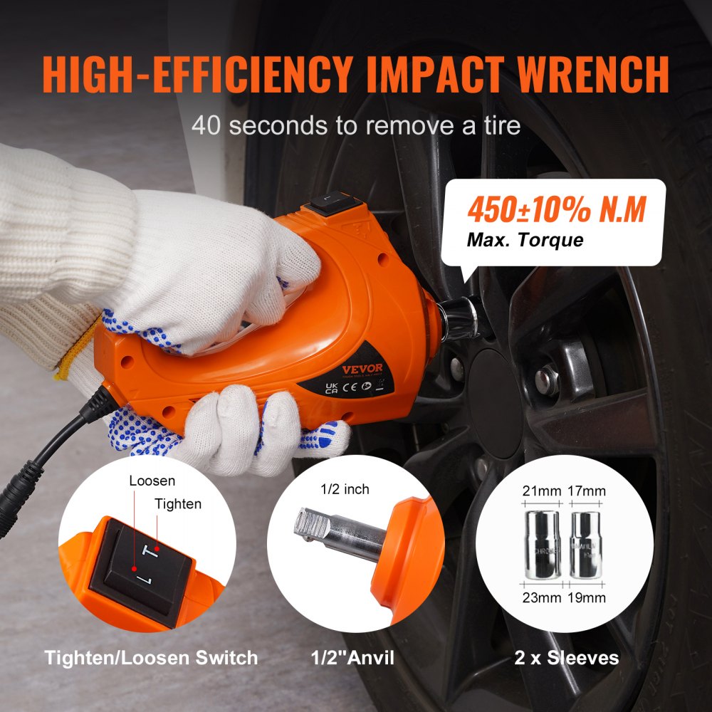 VEVOR Electric Car Jack, 5 Ton/11023 LBS Hydraulic Jack with Electric Impact Wrench