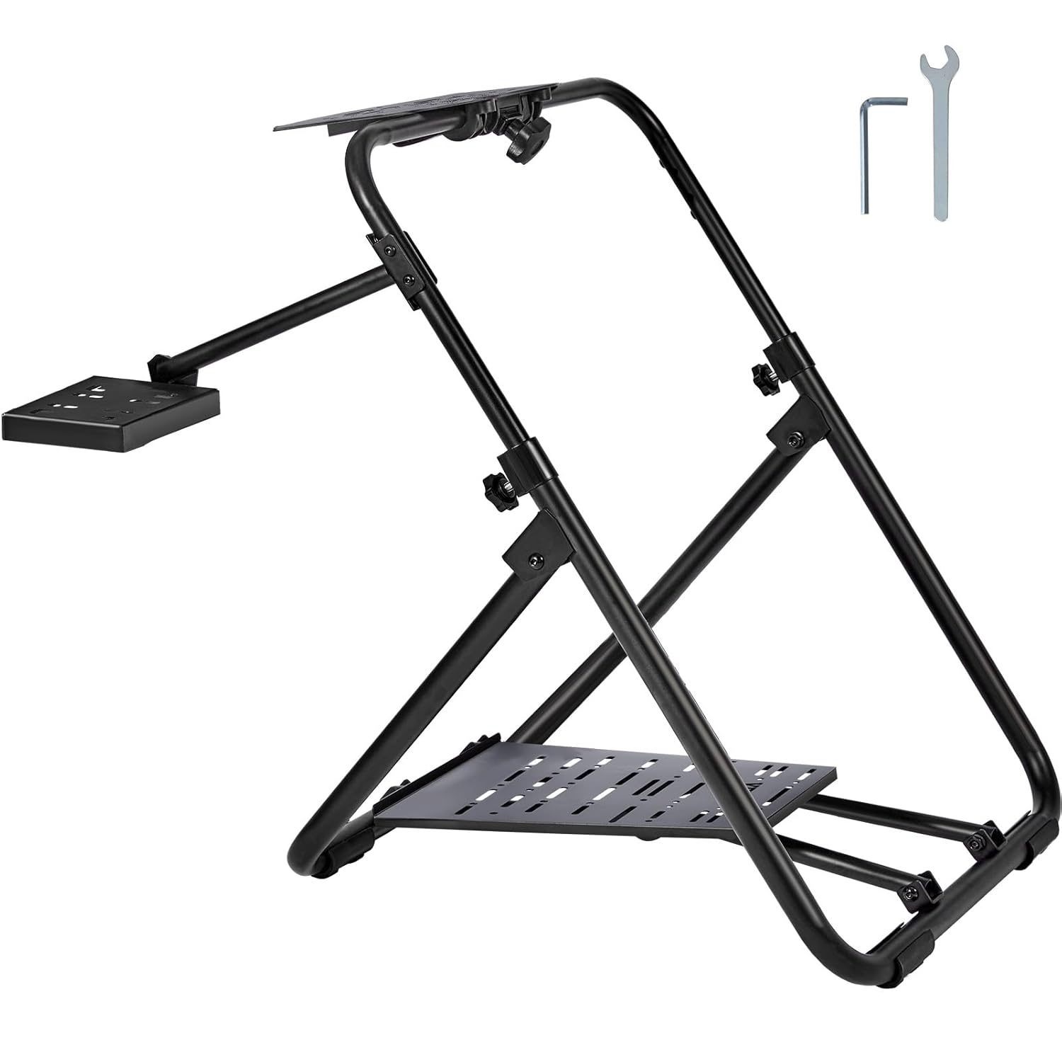 VEVOR Foldable Racing Steering Wheel Stand, Height Adjustable Universal Base Compatible with Logitech & Thrustmaster Racing Wheel and Pedal