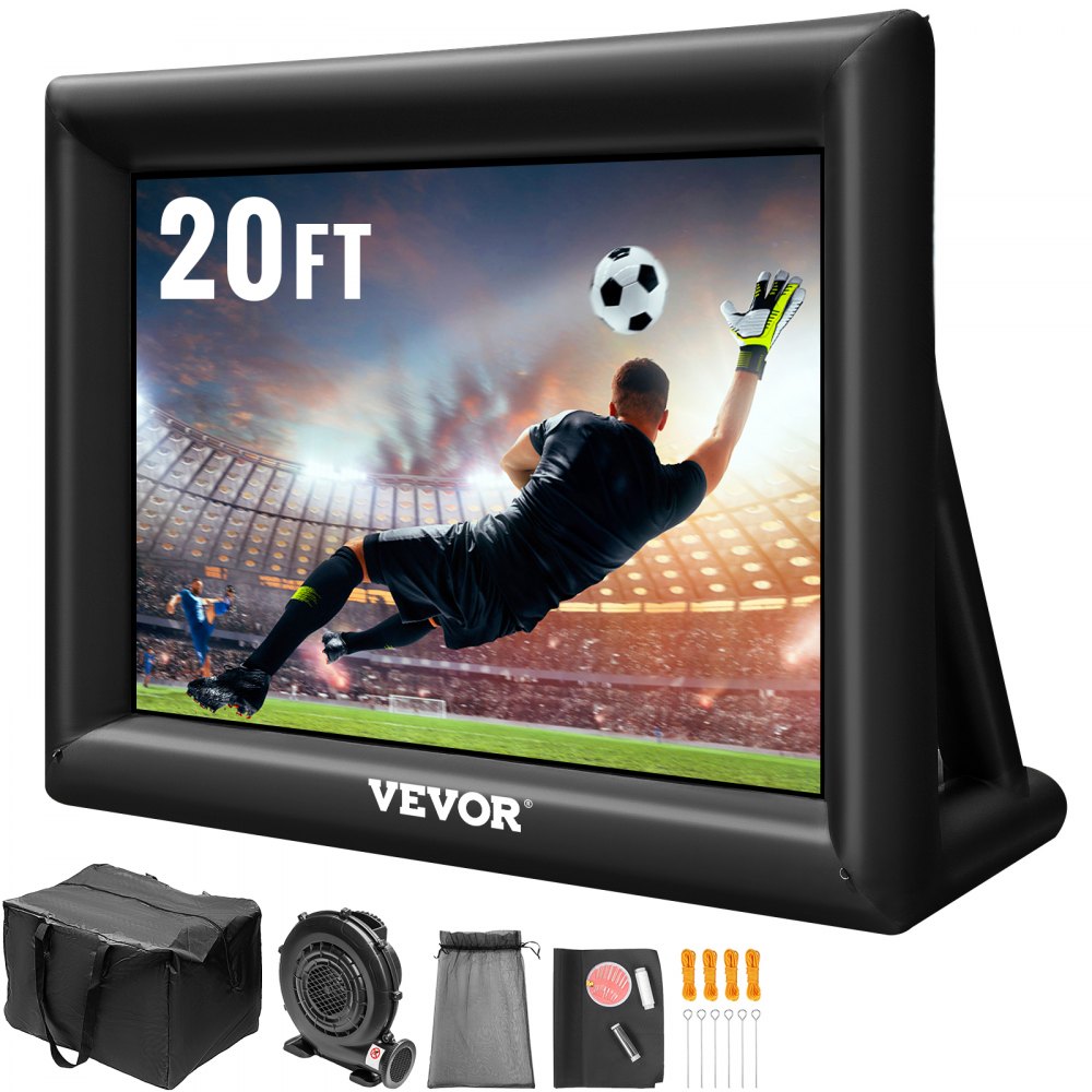 VEVOR Inflatable Movie Screen 20FT (240inch)Inflatable Projector Screen for outside with 350W Air Blower