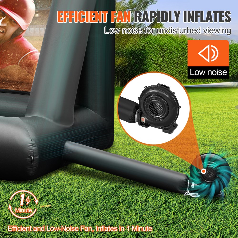 VEVOR Inflatable Movie Screen 20FT （240inch）Inflatable Projector Screen for outside with 350W Air Blower
