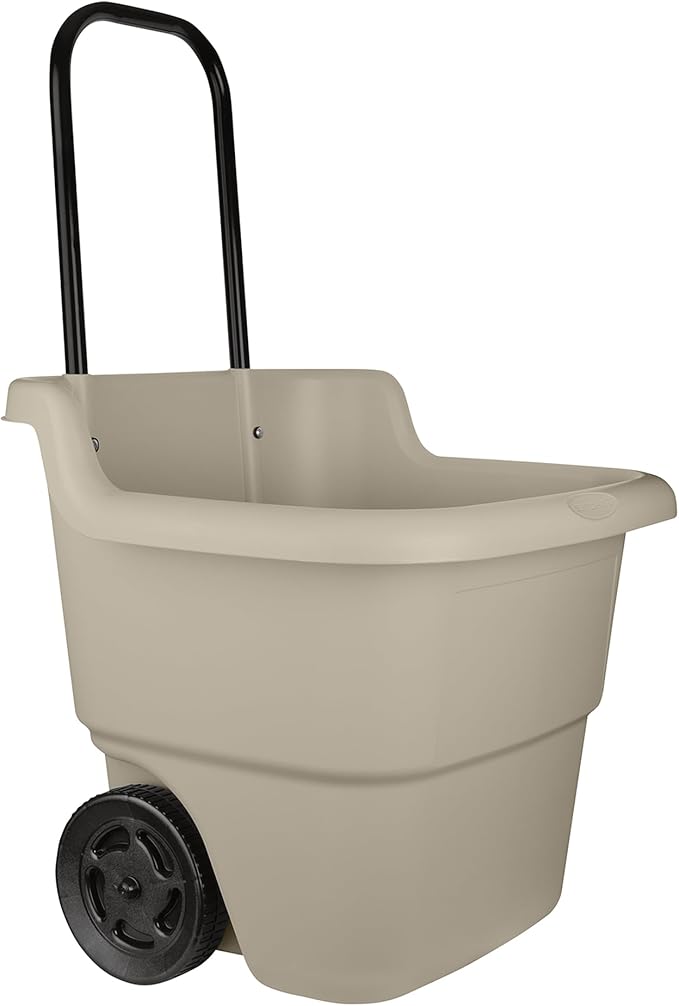 15.5 Gallon Multi-Purpose Rolling Cart for Garden, Yard, Garage, Indoor and Outdoor Use