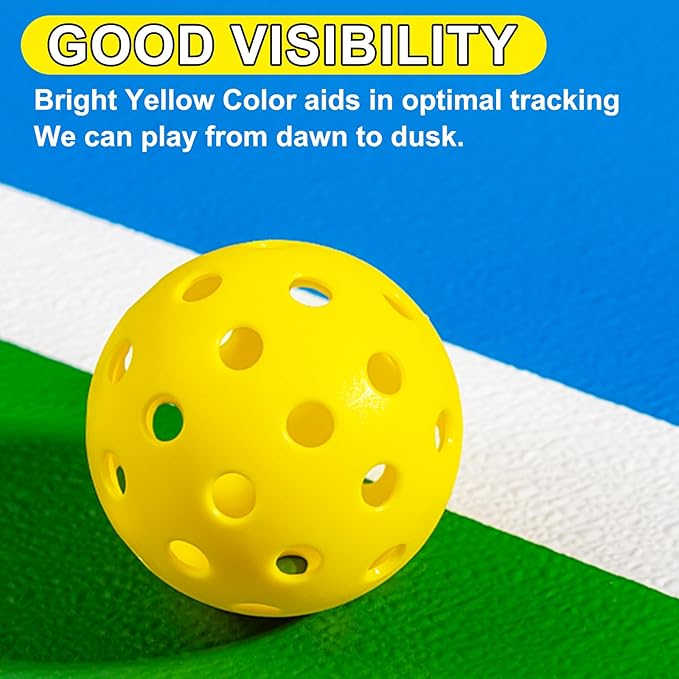 SUPA Outdoor Pickleballs 4 Packs to 36 Packs in Yellow, Green, Pink and Blue