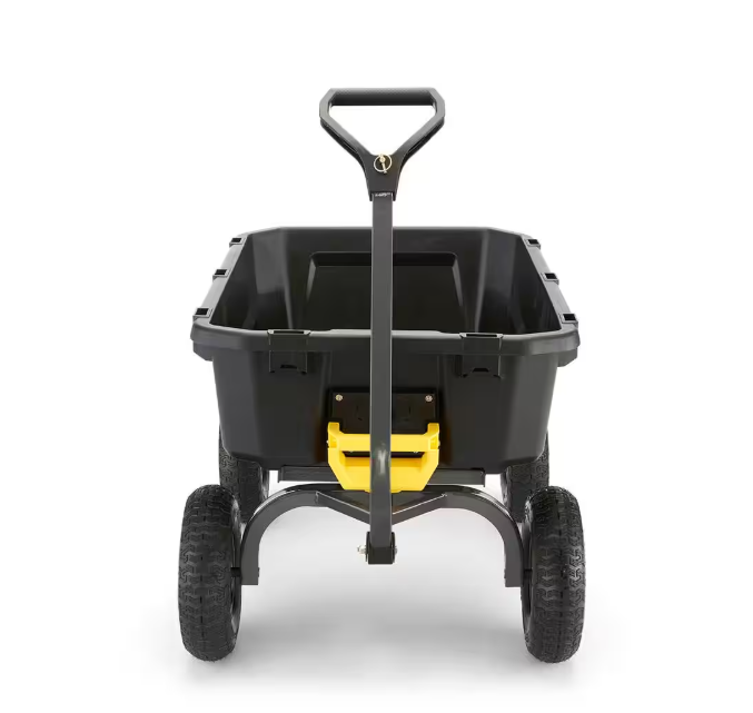 7 cu. ft. (40 in. x 27 in. x 11 in.), Patented Poly Bed Dumping Garden Cart, 1200 lbs. Capacity, Pull/Tow Handle Design