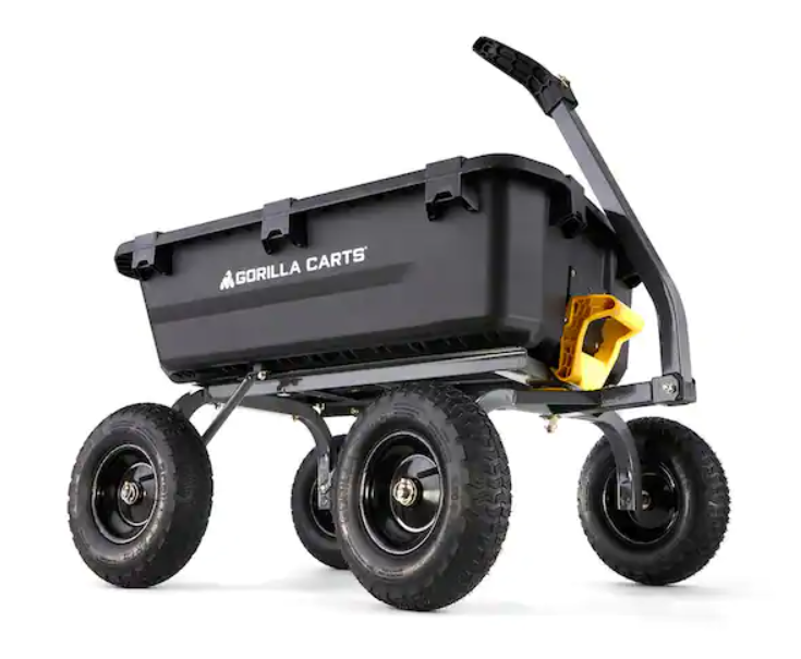 7 cu. ft. (40 in. x 27 in. x 11 in.), Patented Poly Bed Dumping Garden Cart, 1200 lbs. Capacity, Pull/Tow Handle Design
