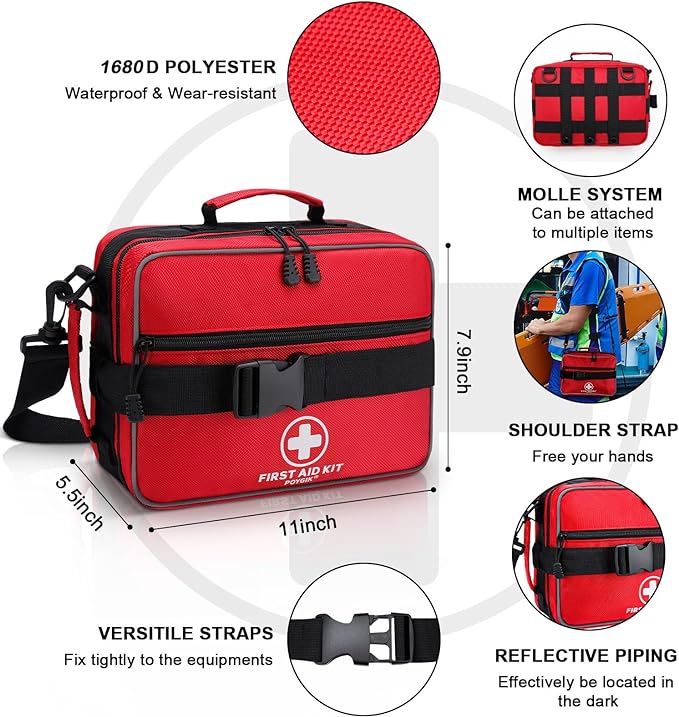 Premium 420 Pieces Large First Aid Kit for Home, Car, Travel, Camping, Truck, Hiking, Sports, Office, Vehicle & Outdoor Emergencies