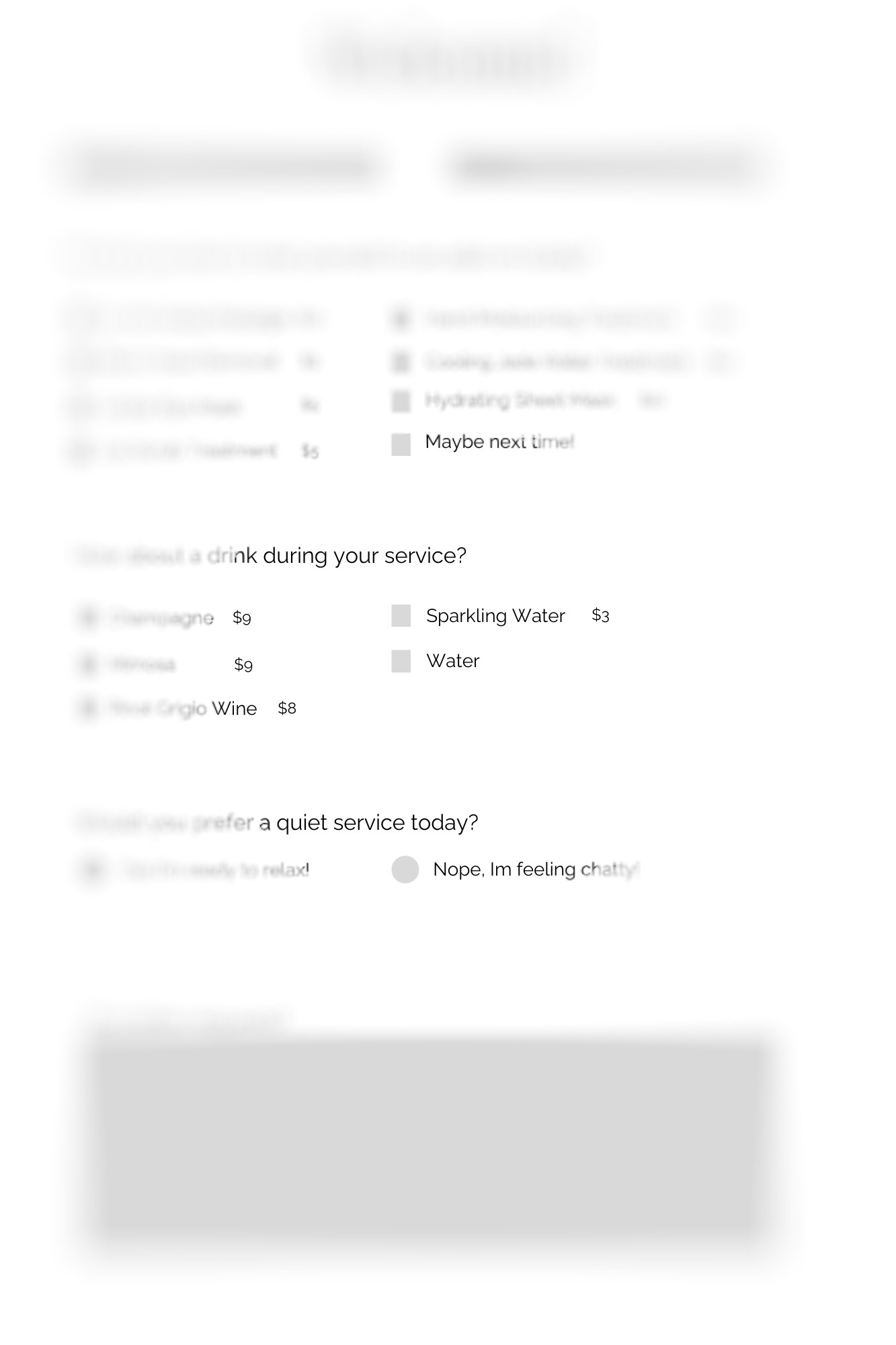 "Add-On Services" Form