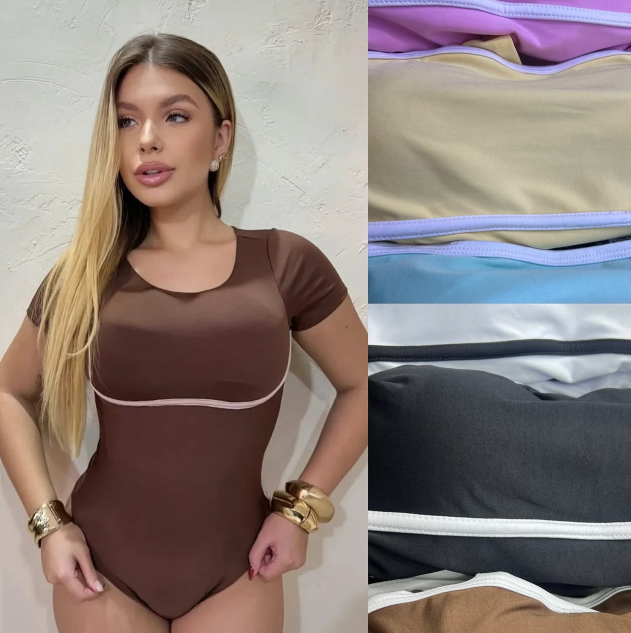 Body feminino com detalhe em viés