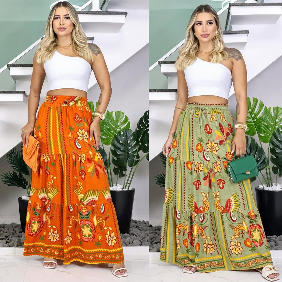 Saia Longa Estampada