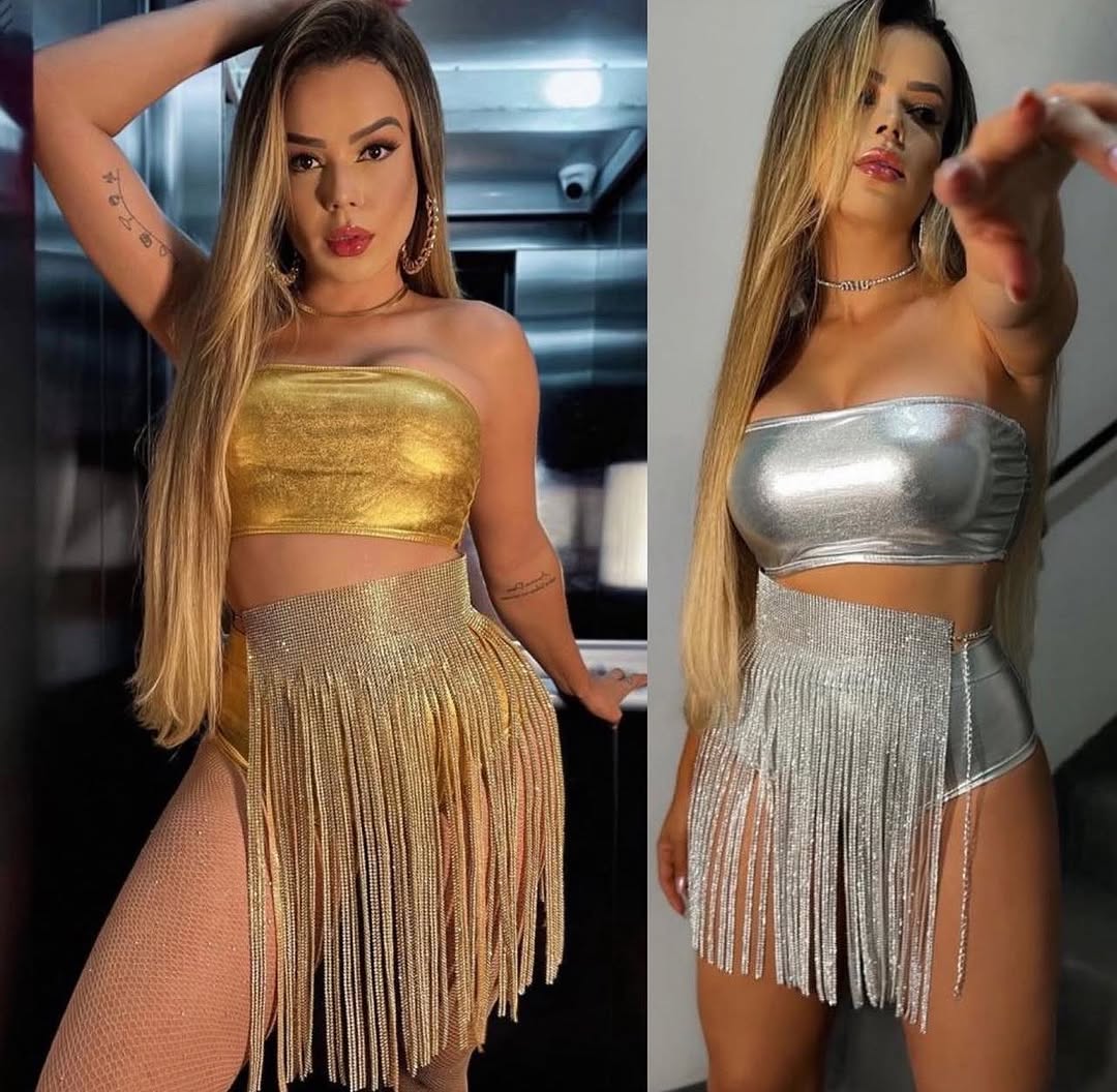 Conjunto de Top e Saia com Franjas
