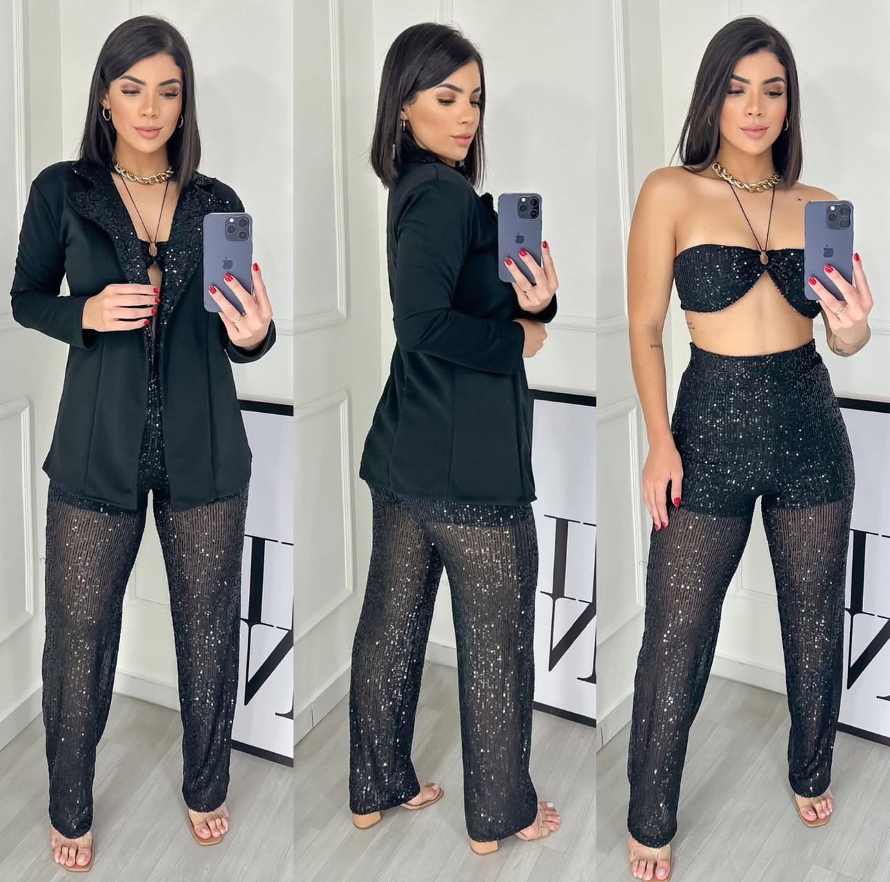 Conjunto 3 peças Feminino Estiloso