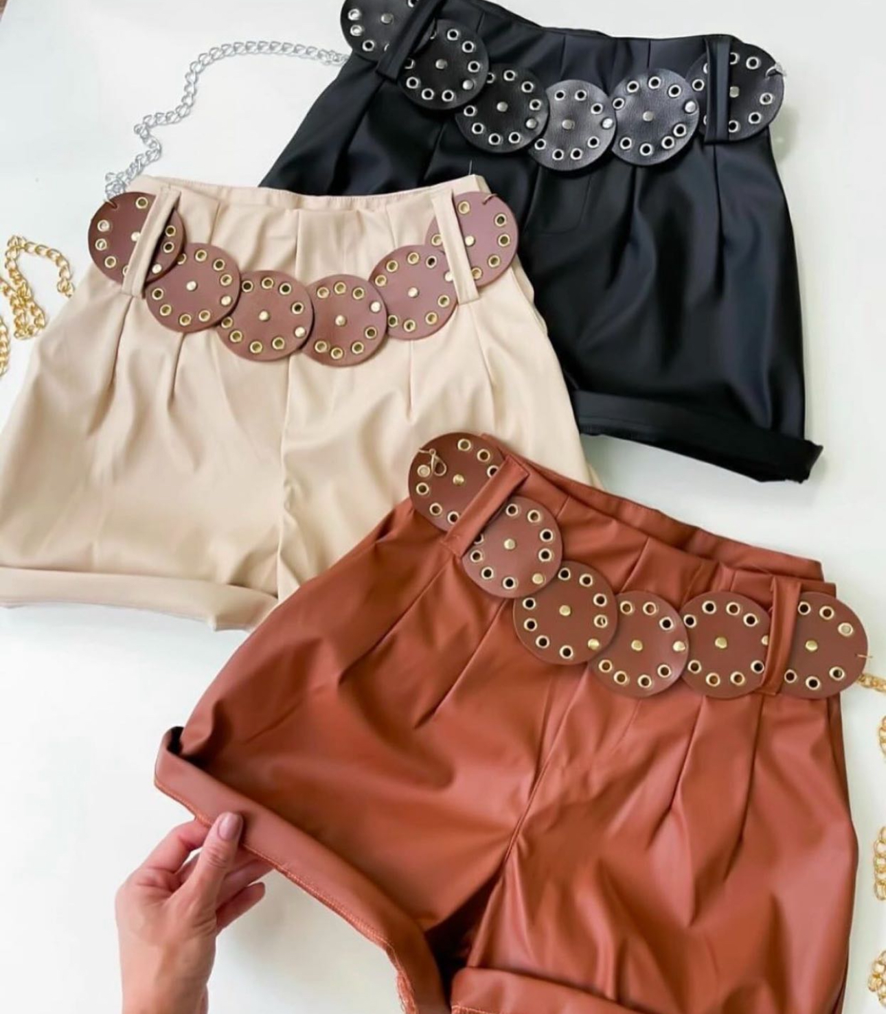 Shorts Femininos Elegantes + Cinto