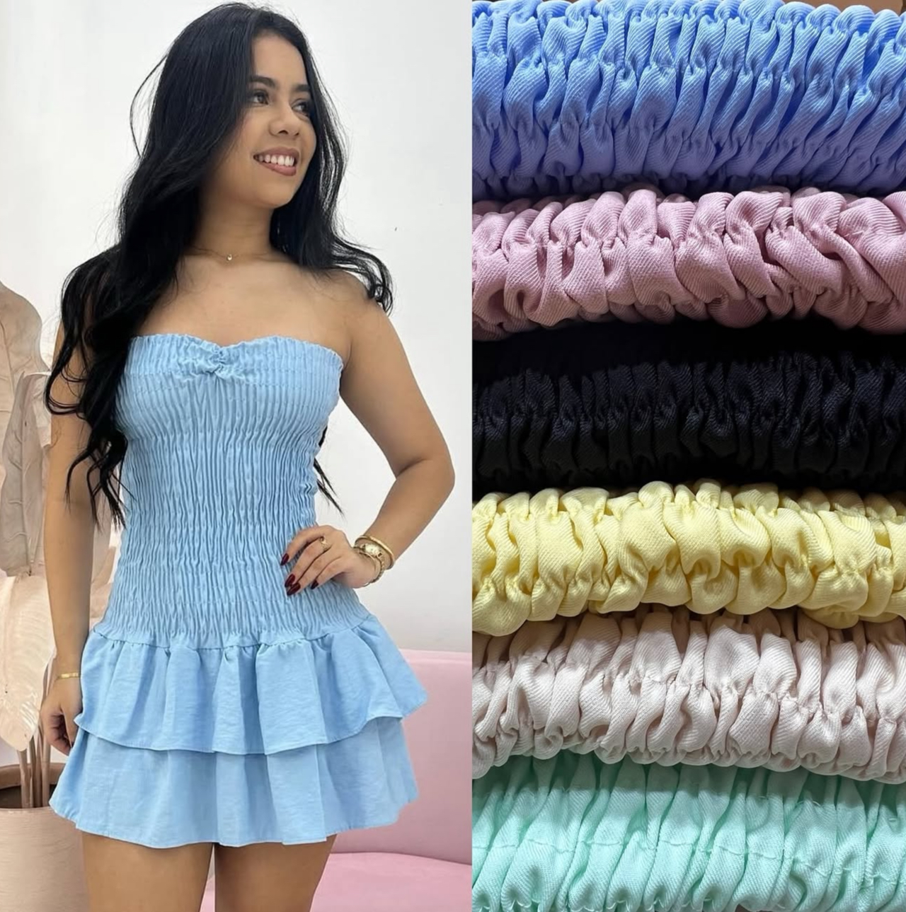 Vestido Tomara que Caia com Babado