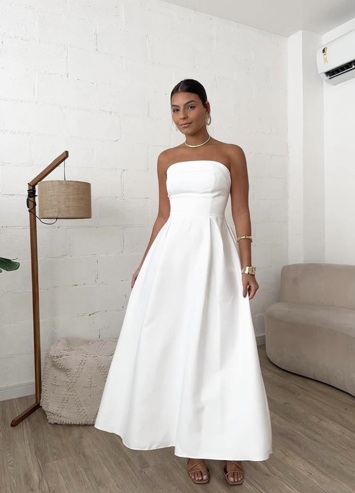 Vestido longo tomara que caia