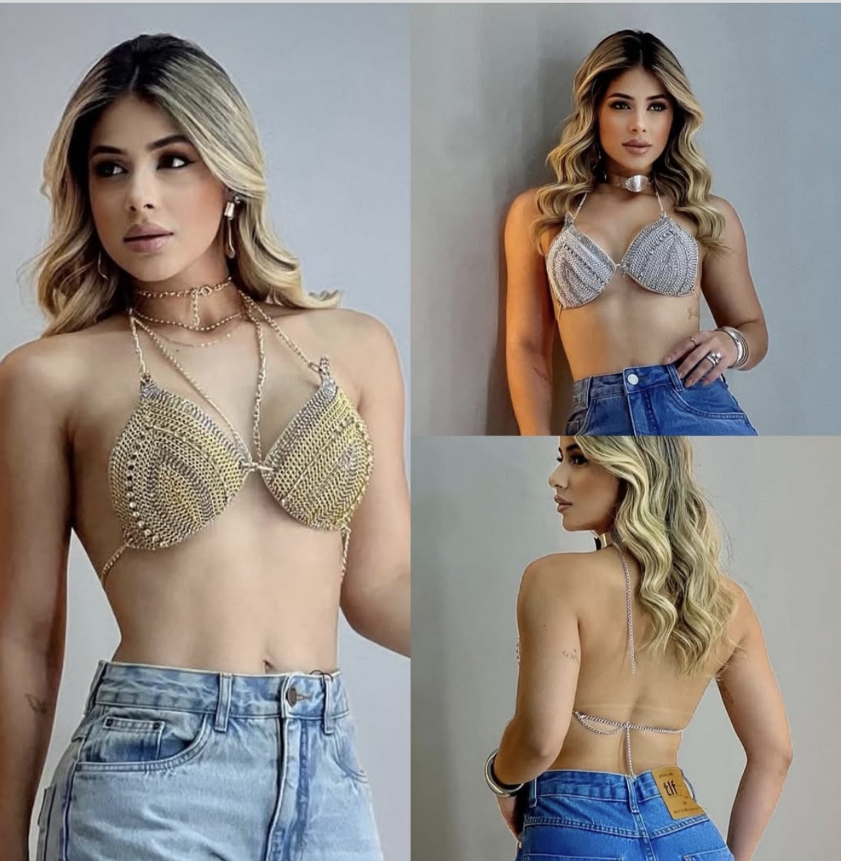 Top de corrente brilhante