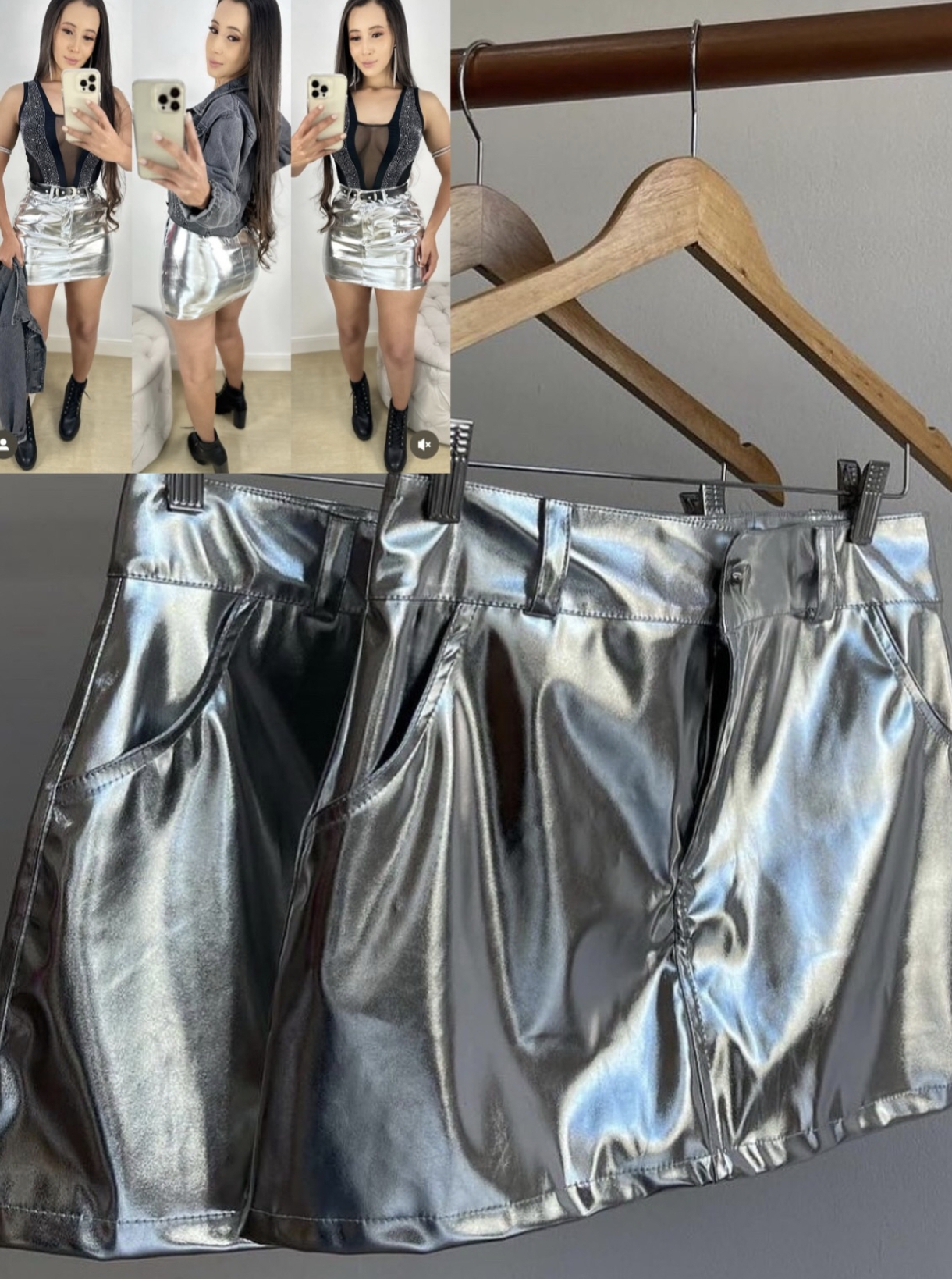 Saia Prateada Metalizada