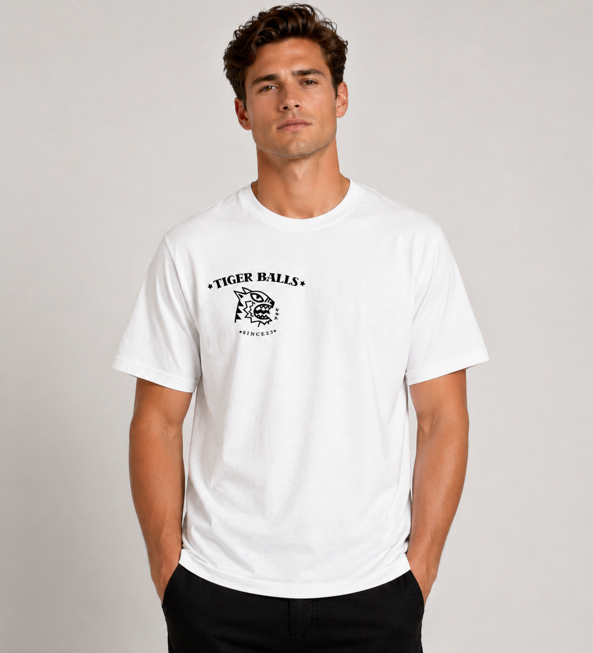 Tiger Balls Classic Logo Tee – White