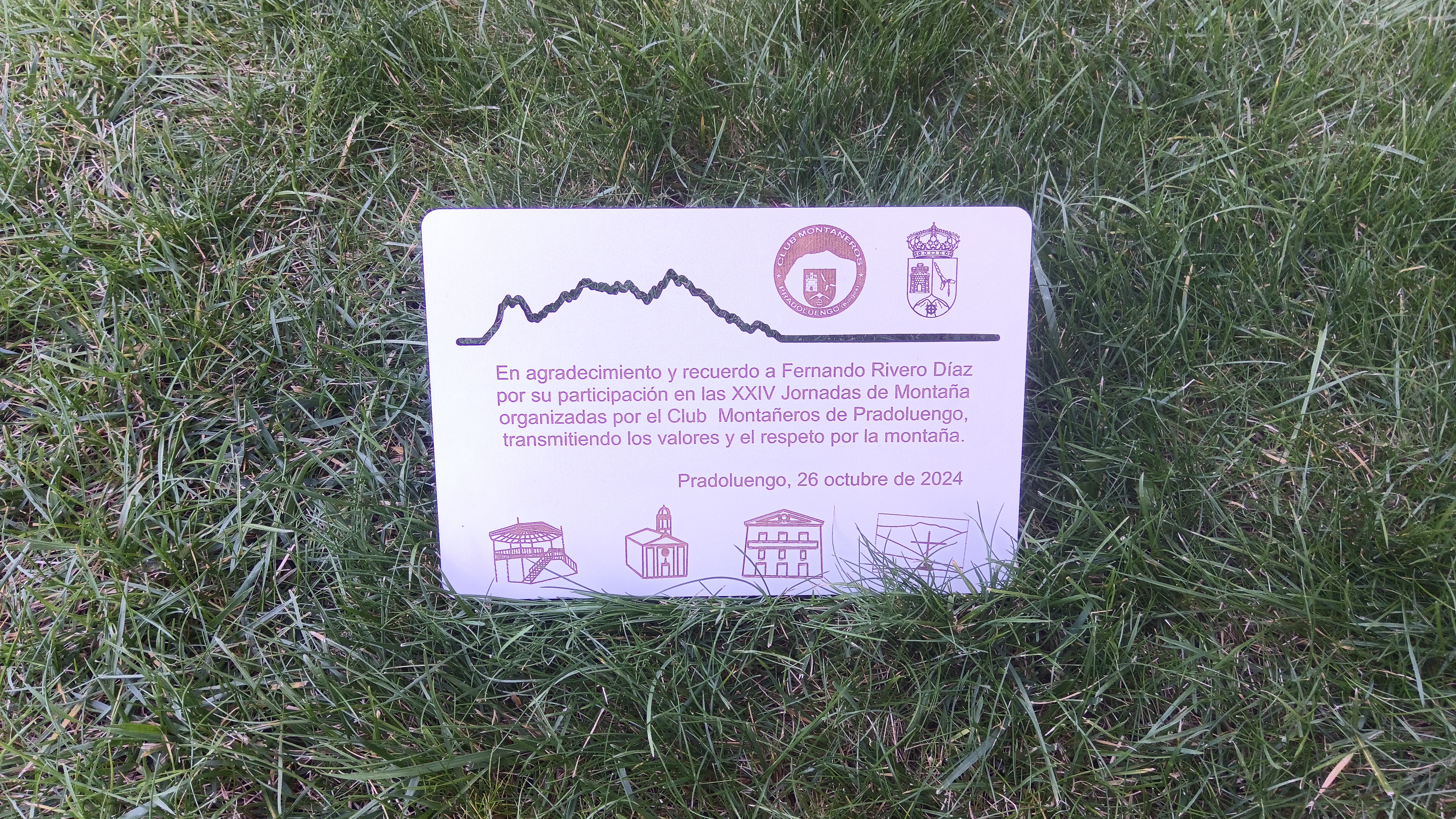 Placa de reconocimiento o conmemorativa
