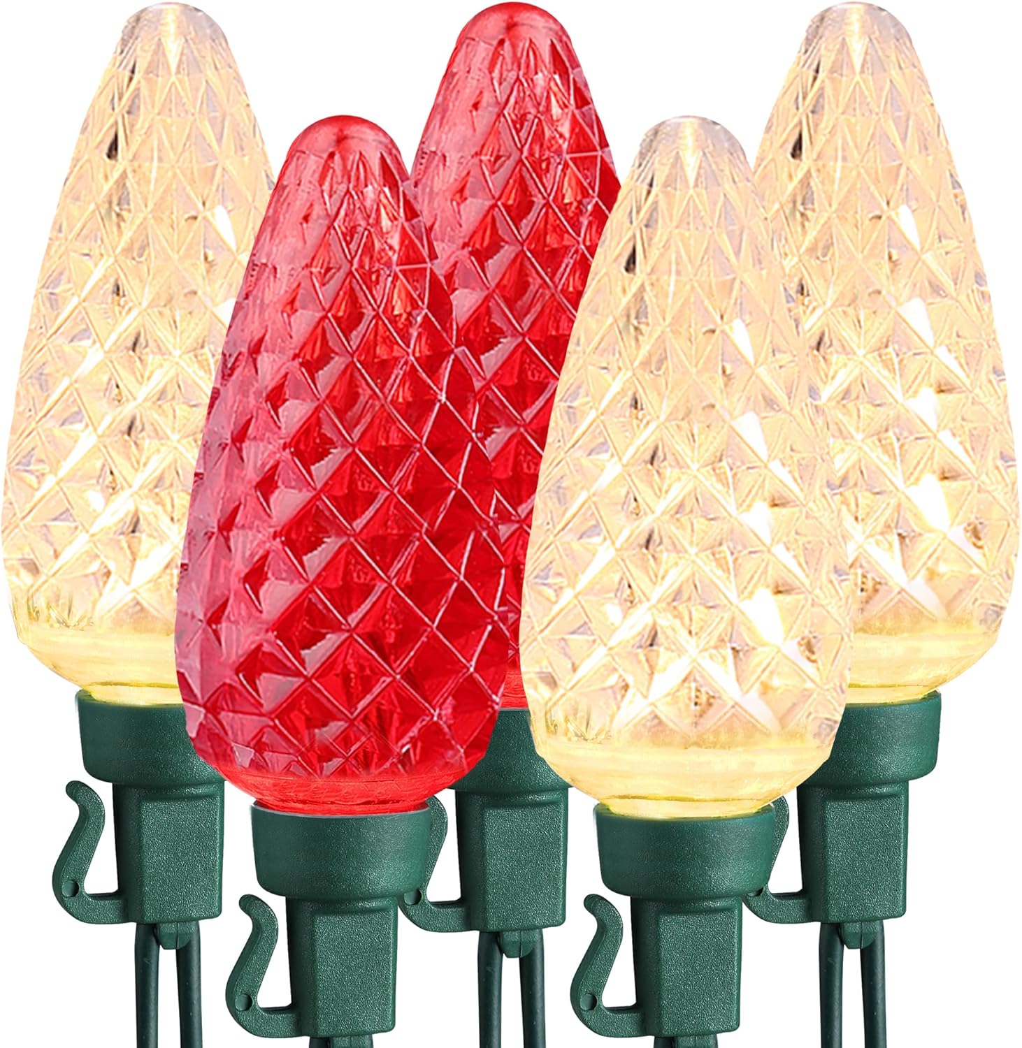 Red & Warm White Christmas Lights