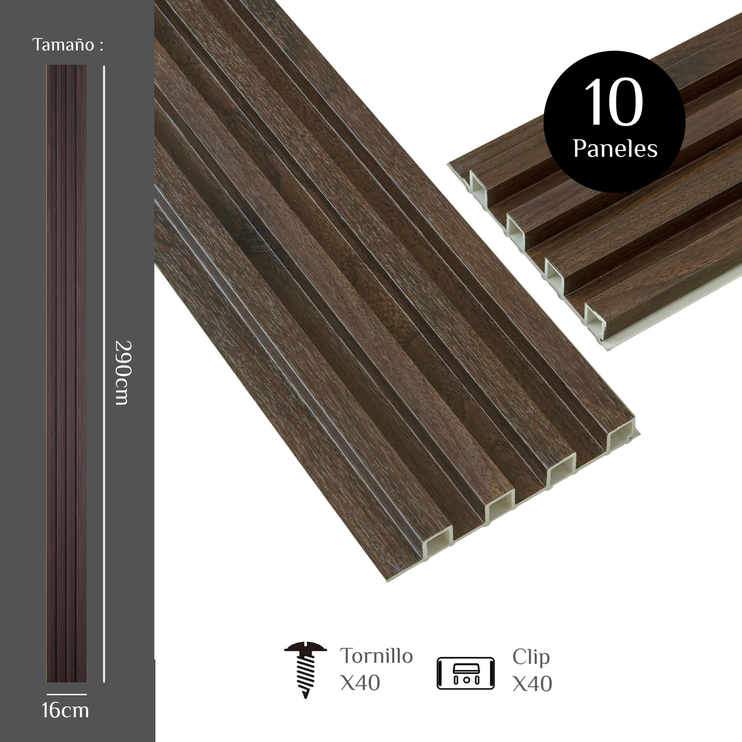GS160 (2900*160*24mm) - 27 Nogal Oscuro