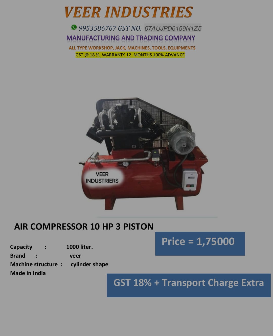 10 hp air compesser