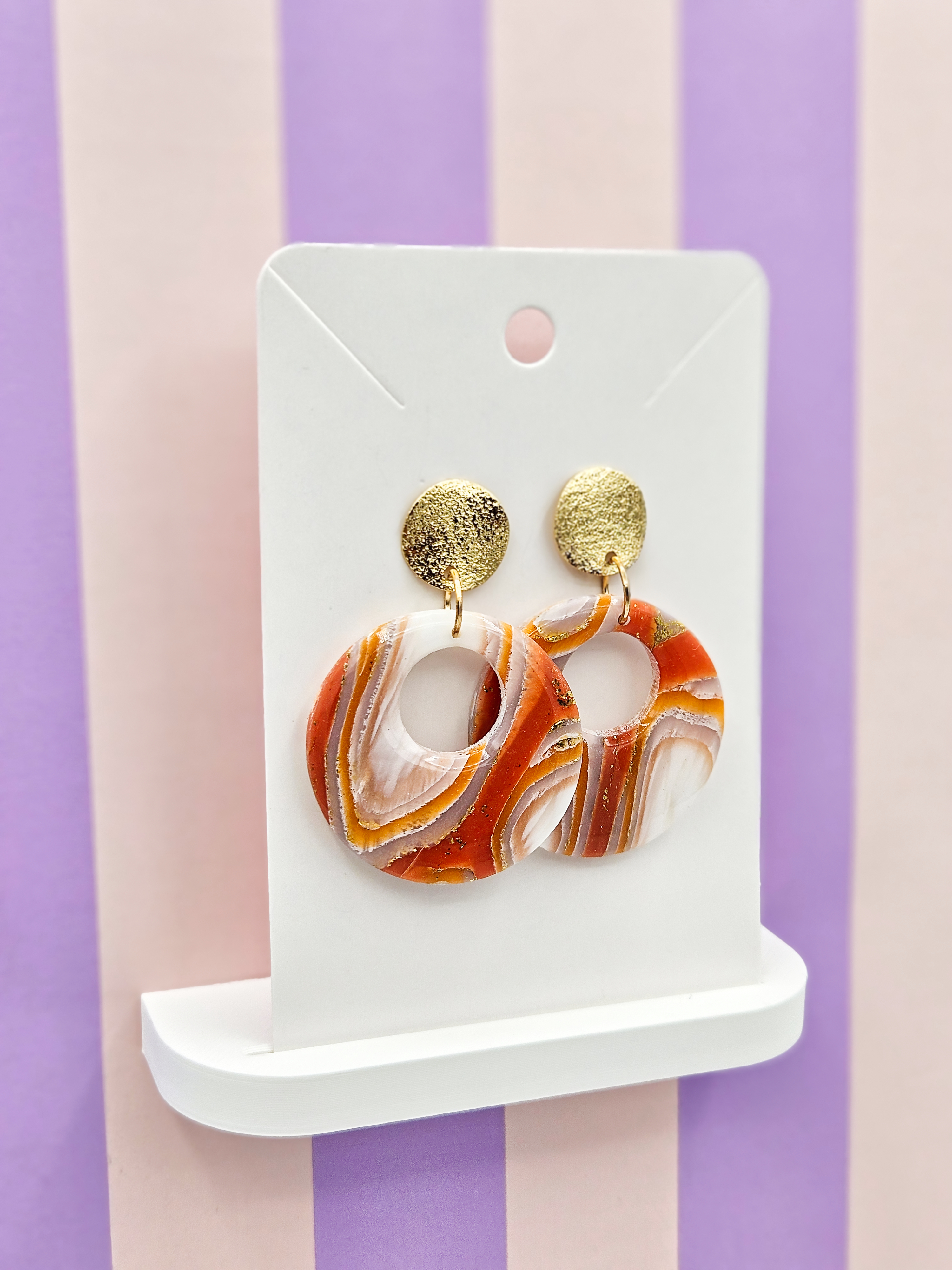 Polymeerklei oorbellen - Agaat