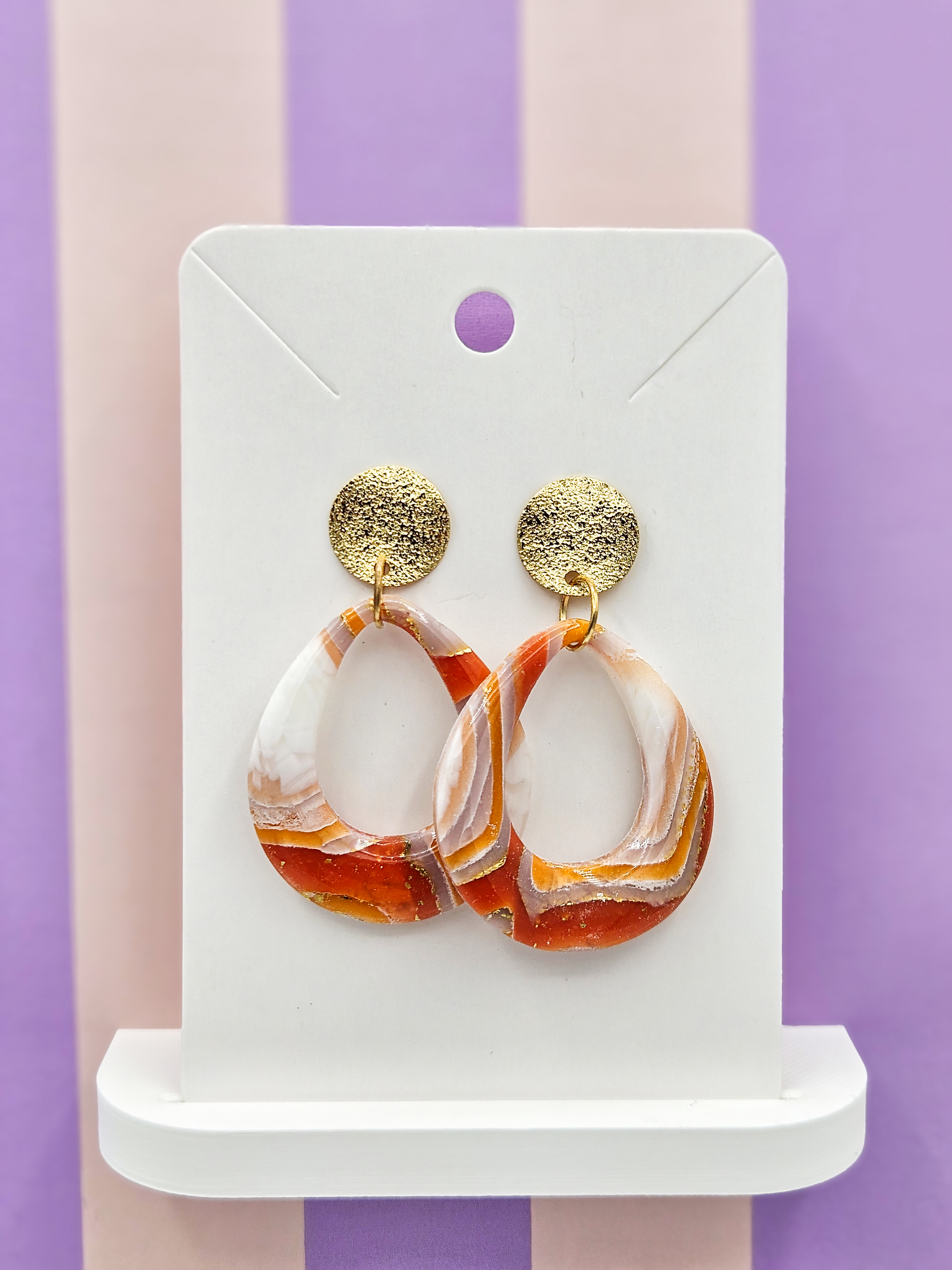 Polymeerklei oorbellen - Agaat