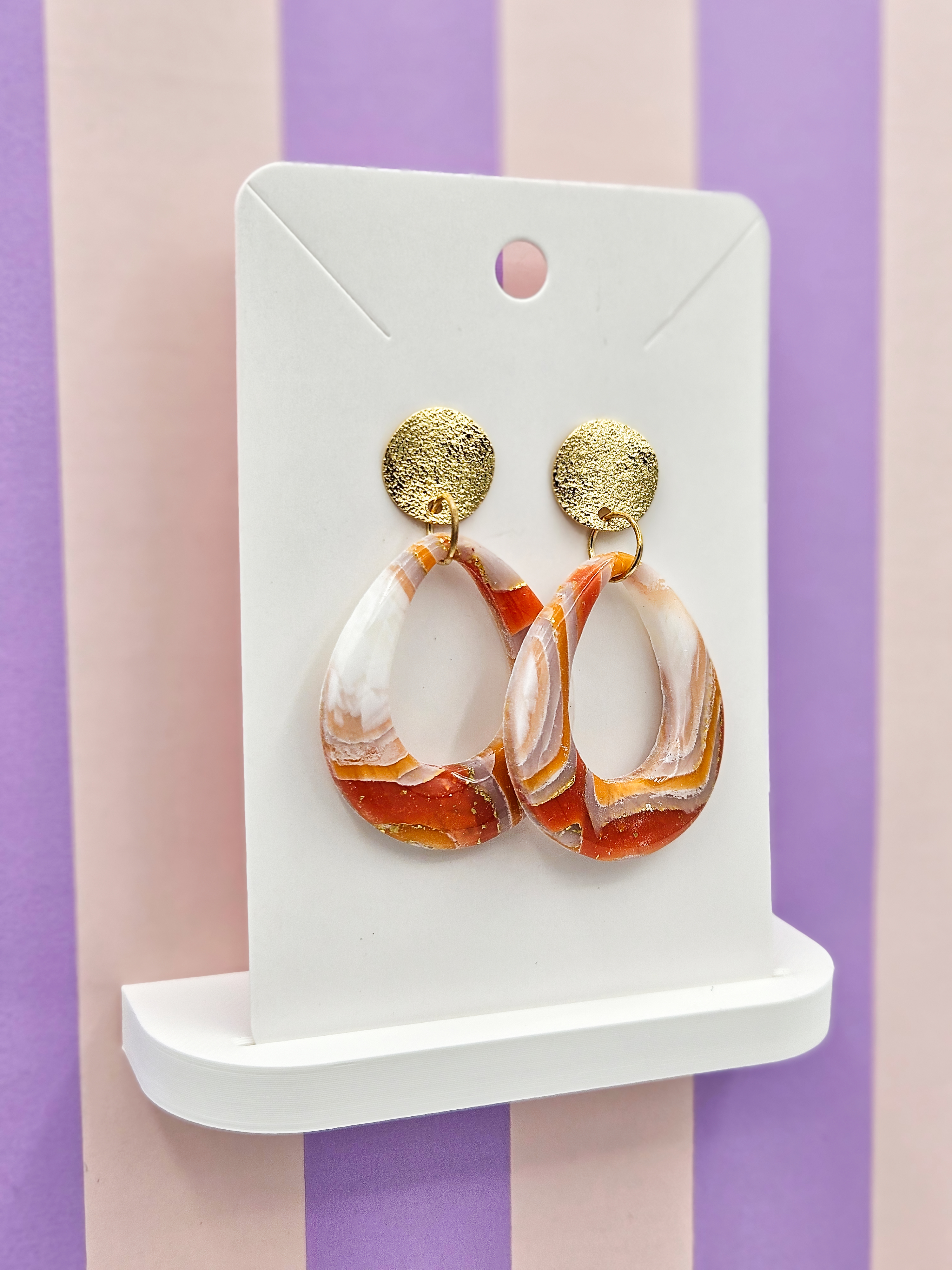 Polymeerklei oorbellen - Agaat