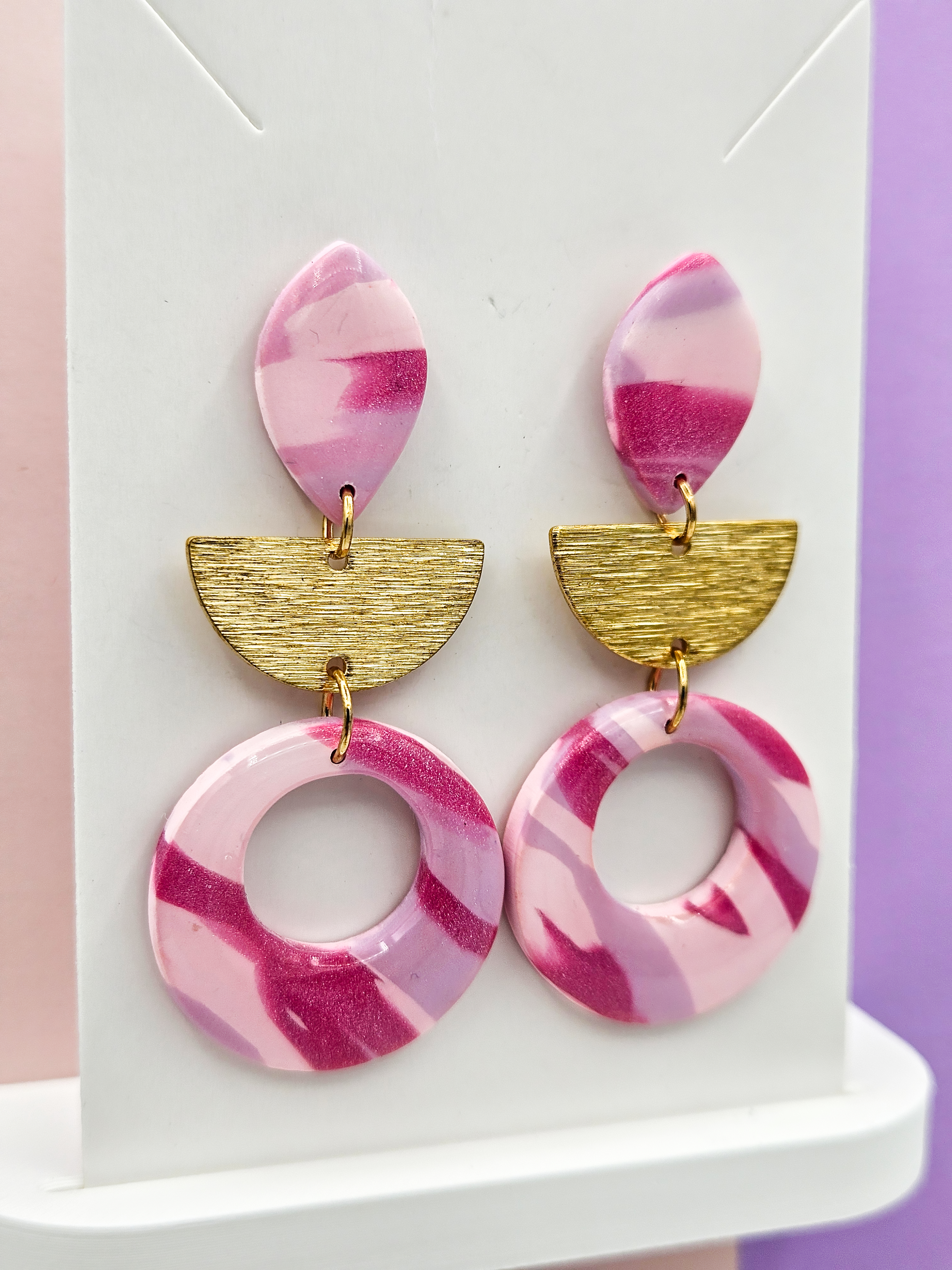 Polymeerklei oorbellen - Kleurrijk