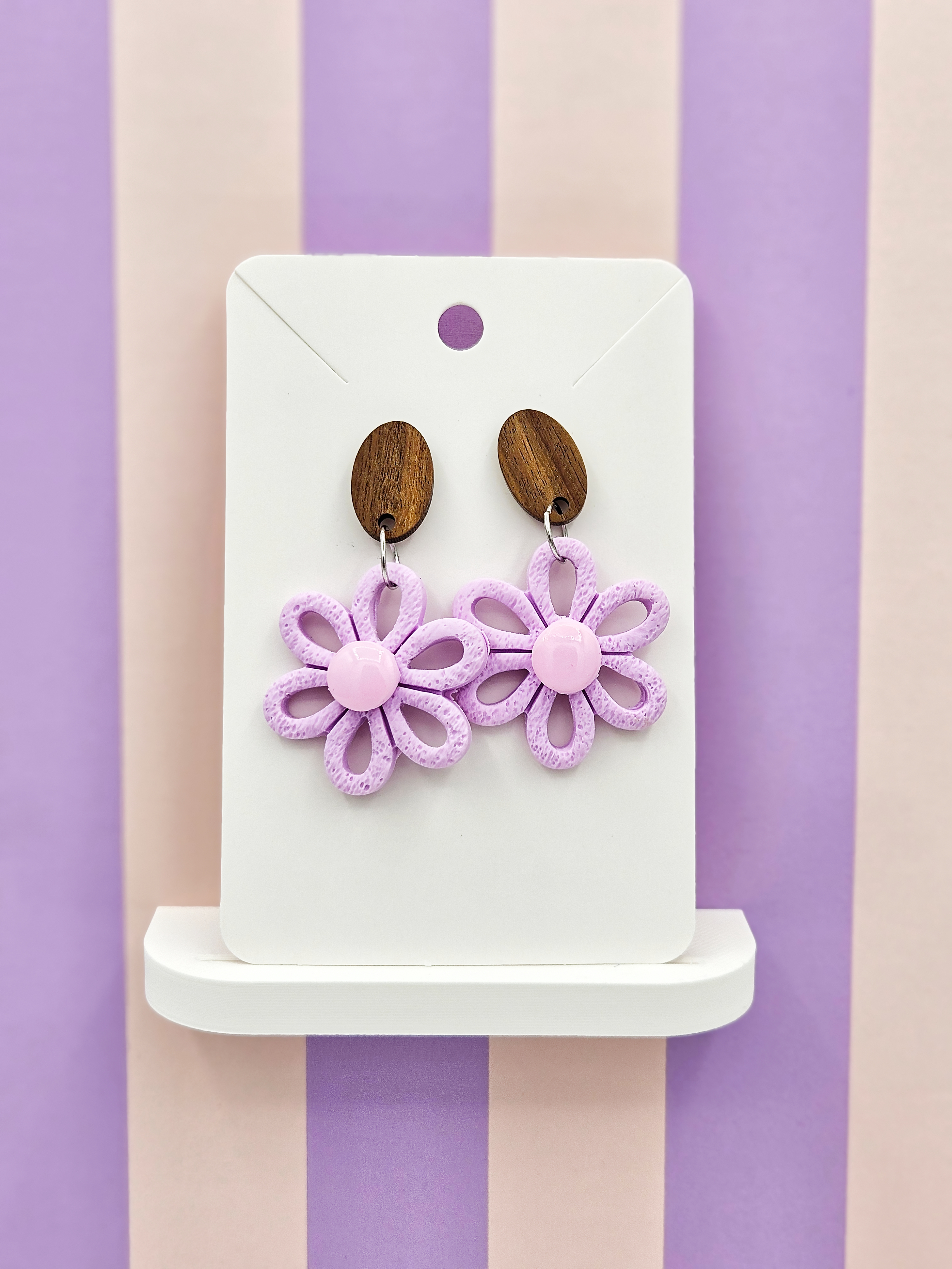 Polymeerklei oorbellen - Bloem