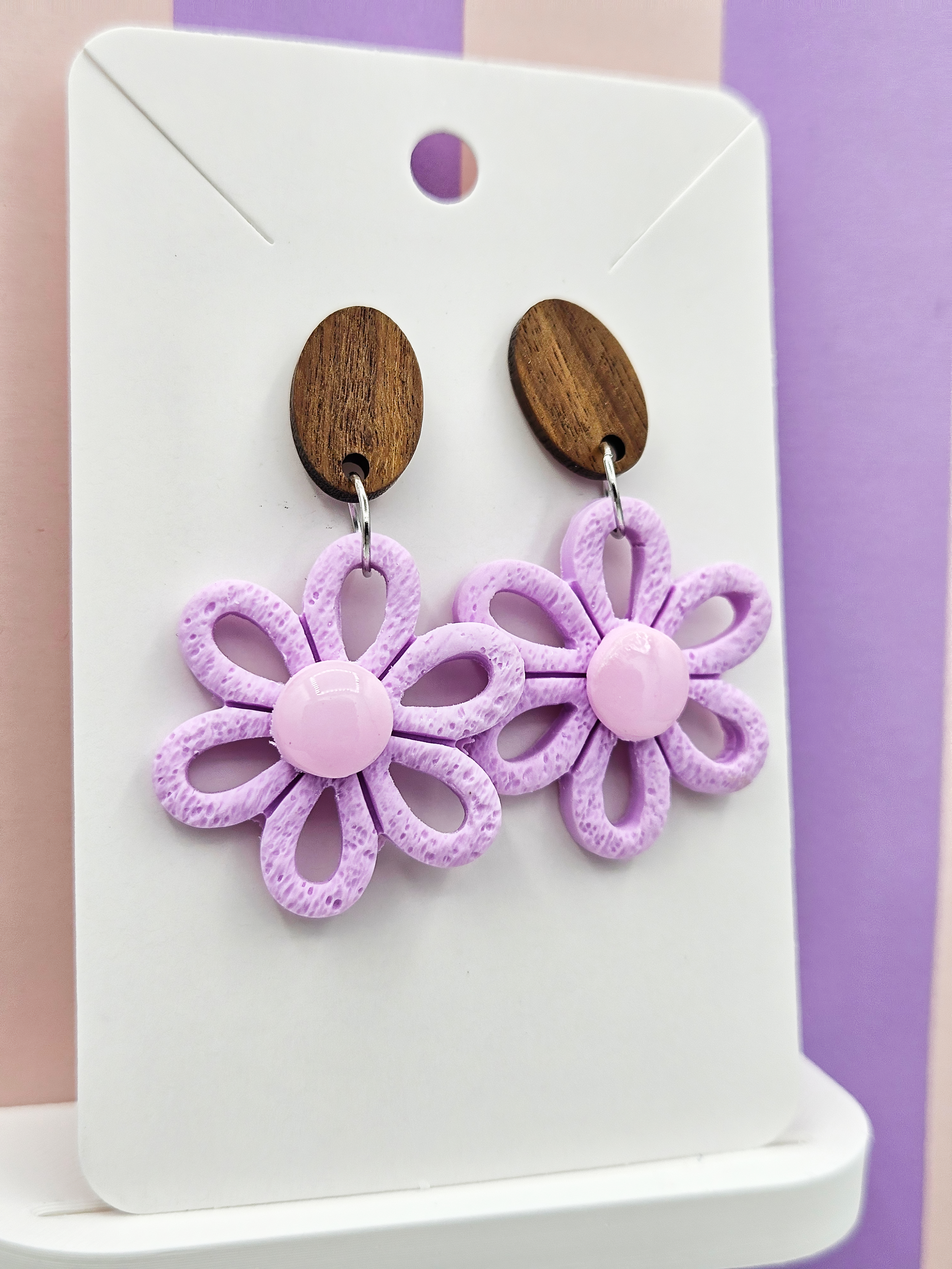 Polymeerklei oorbellen - Bloem