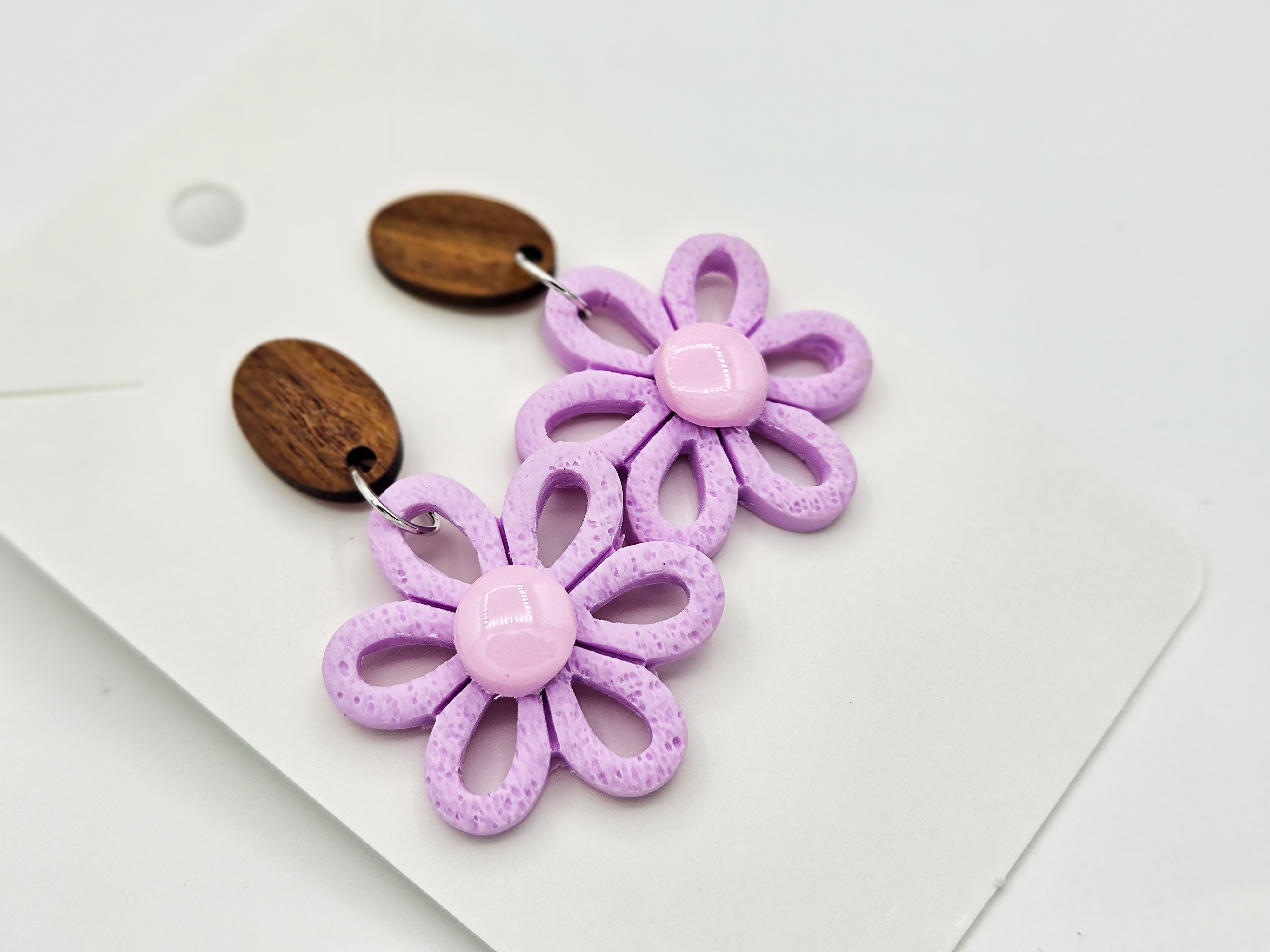 Polymeerklei oorbellen - Bloem