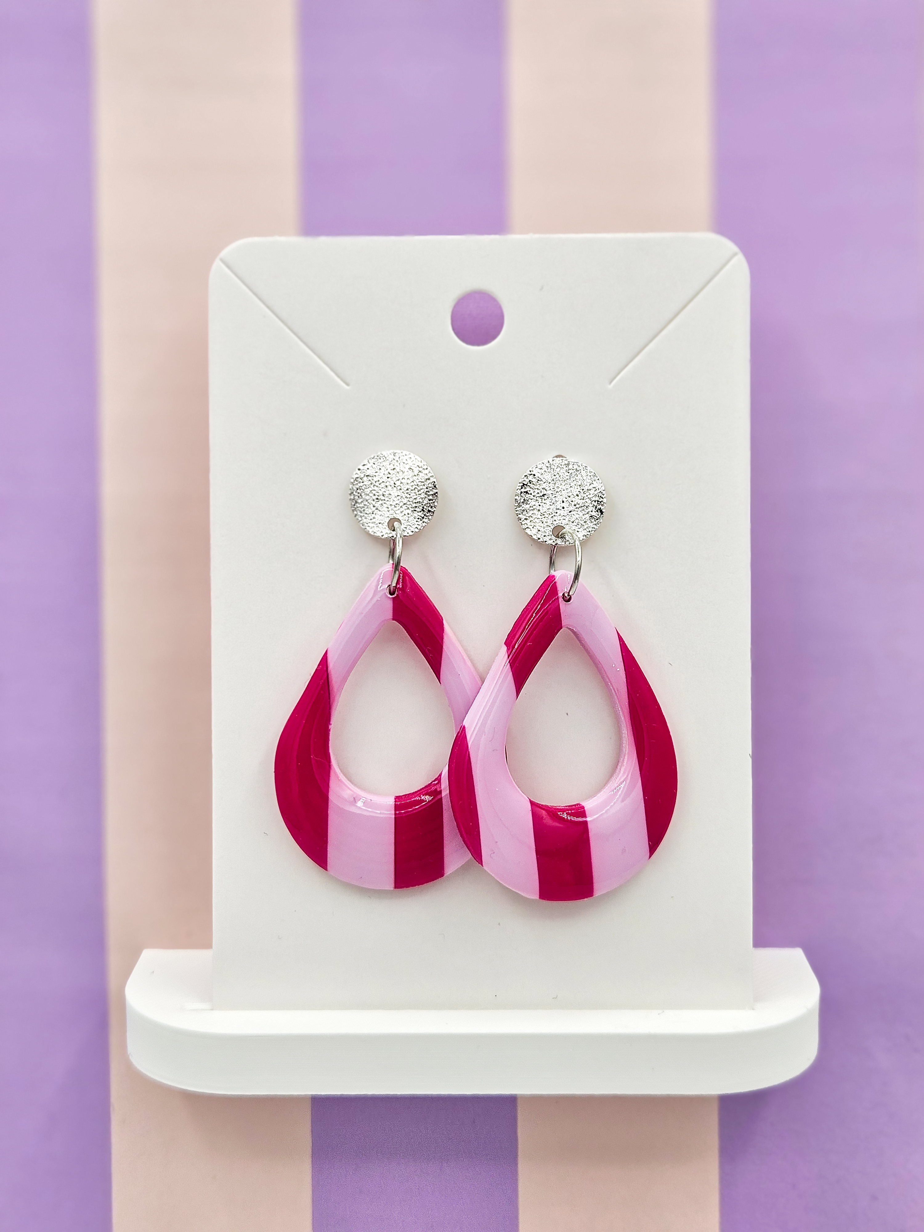 Polymeerklei oorbellen - Strepen