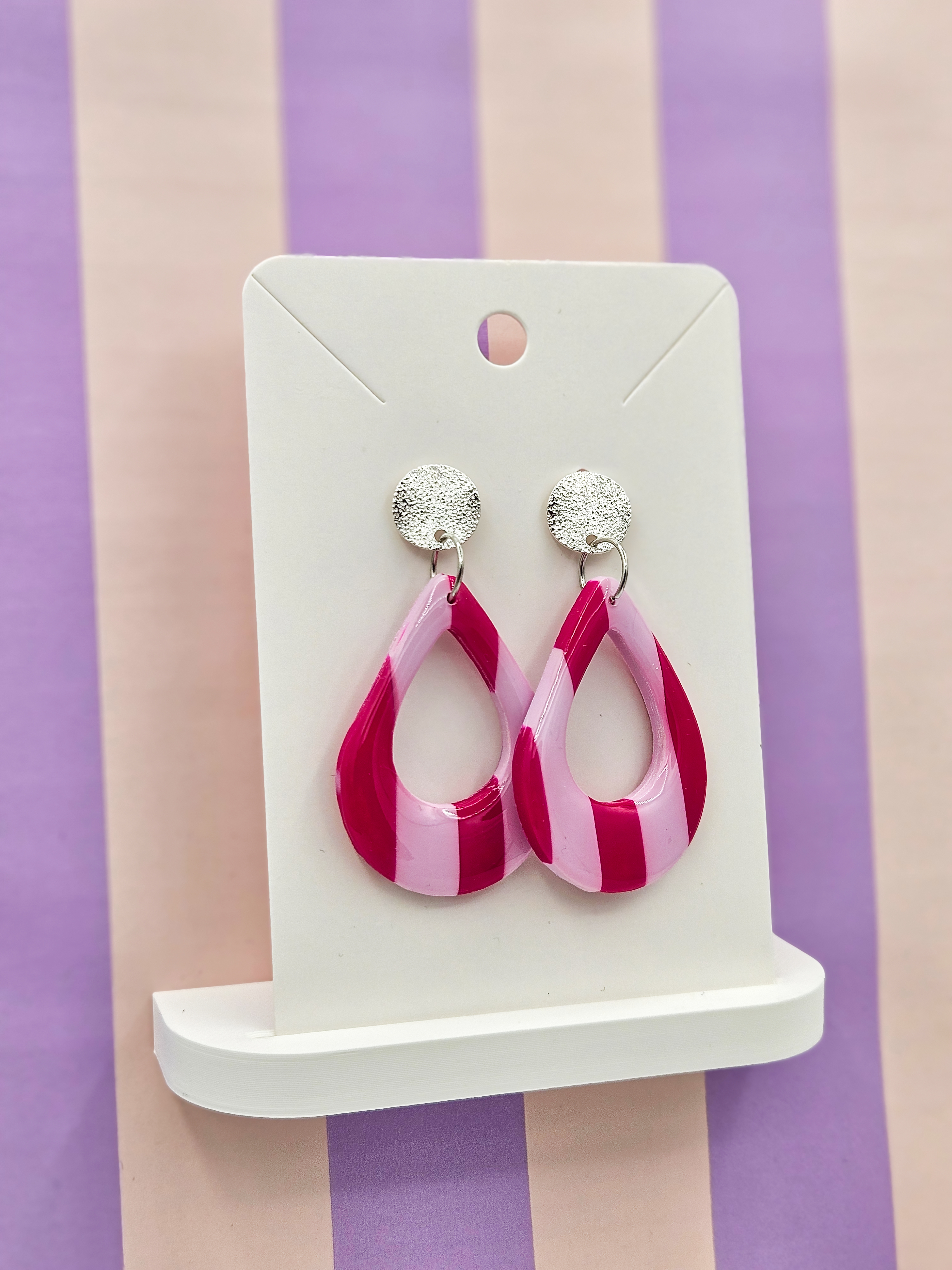 Polymeerklei oorbellen - Strepen