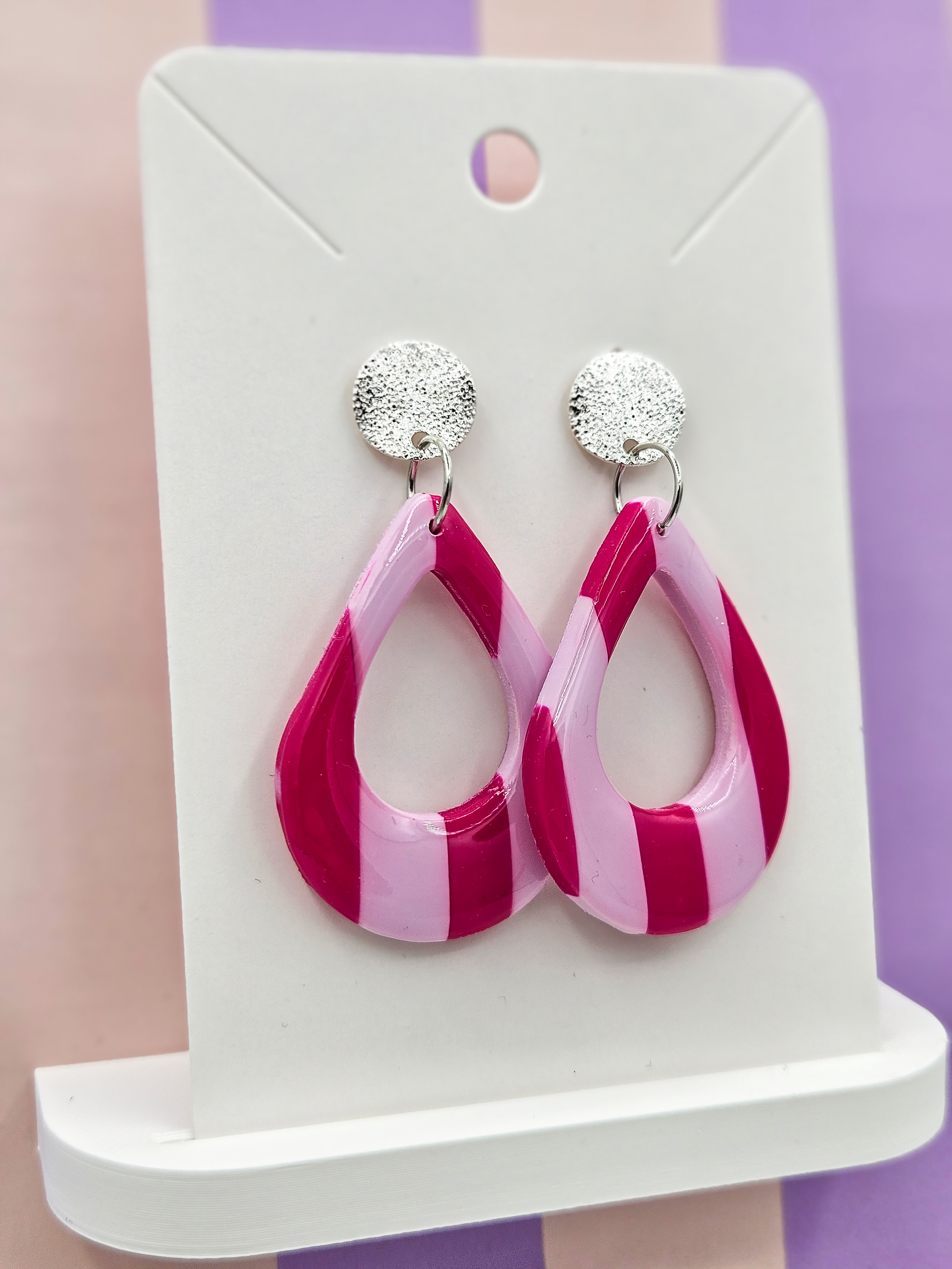 Polymeerklei oorbellen - Strepen